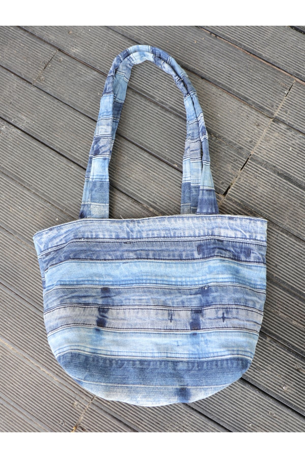 Cats&Kids Tasarım Kot Çanta – Denim Omuz Çantası – Tote Bag (Handmade)