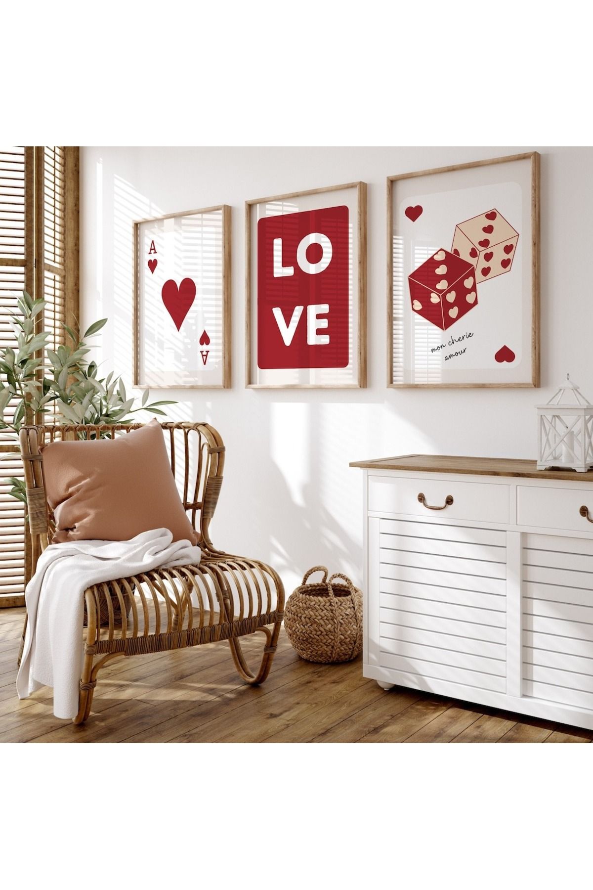 Dekorsiahome 3 Parça Ahşap Çerçeveli Oturma Odası Salon Mutfak Tablo Seti SET3200