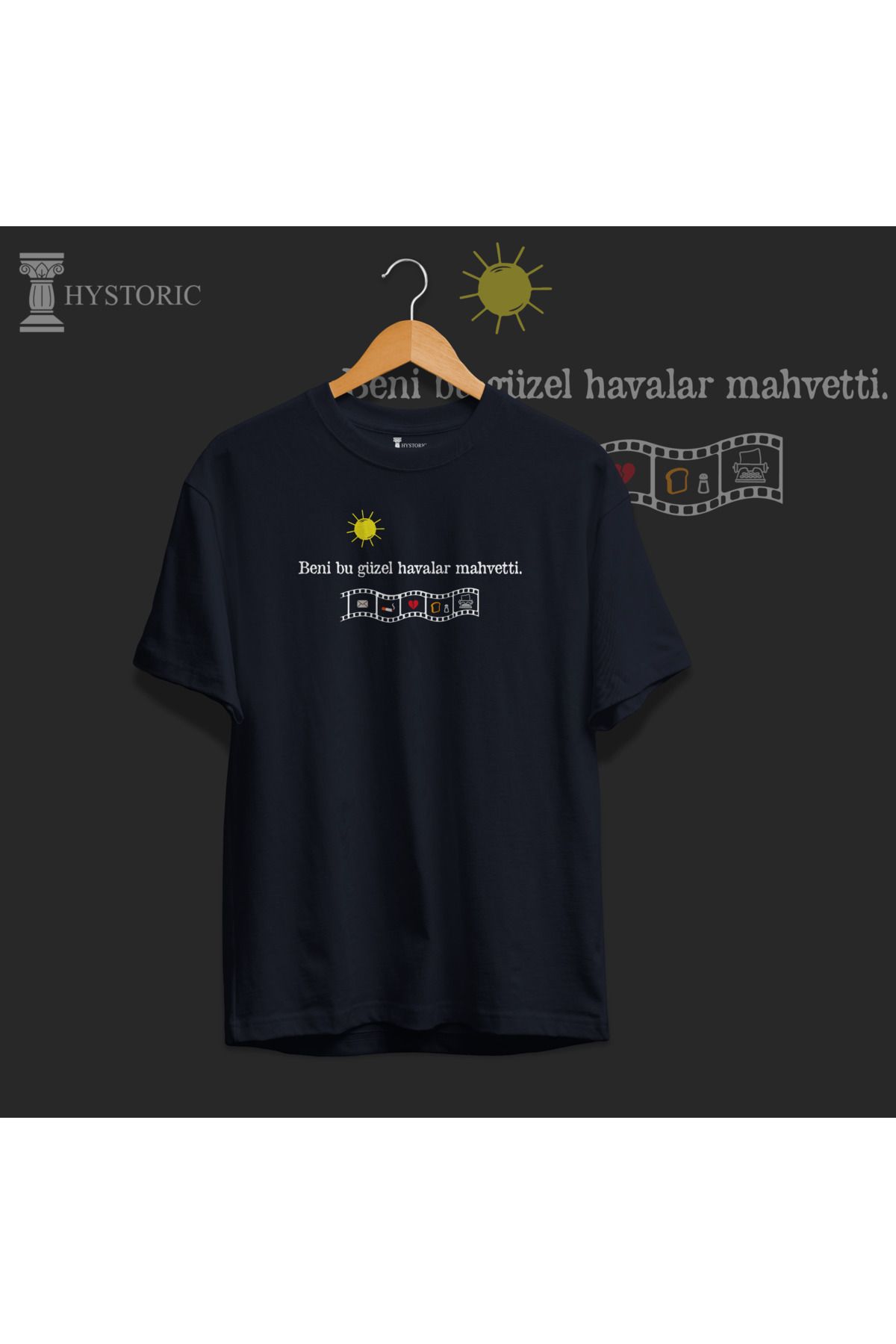 Hystoric Wear Edebiyat Baskılı Basic Tişört