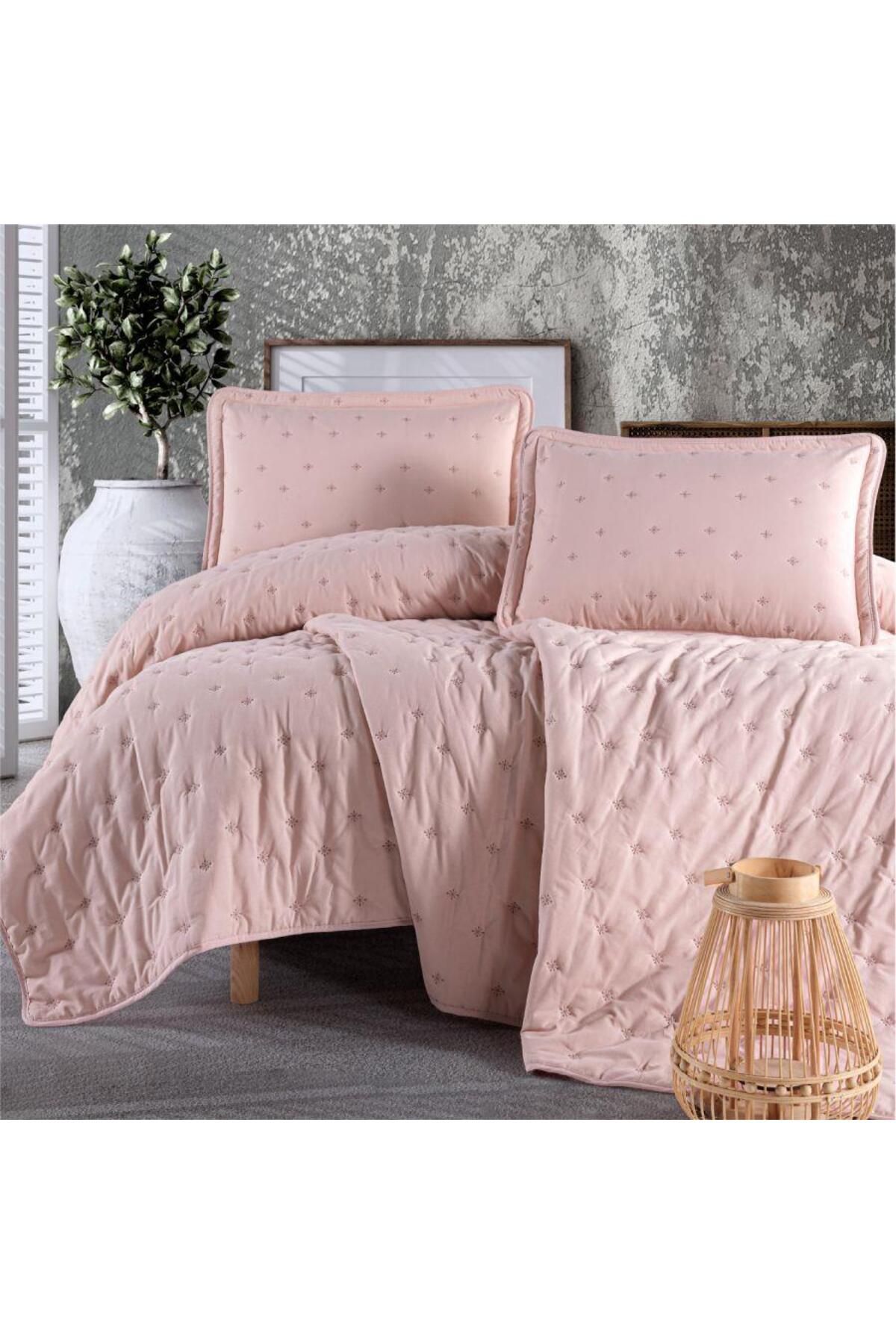 ROYAM Clasy Microfiber Nakışlı Çift Kişilik Yatak Örtüsü Seti Aspendos