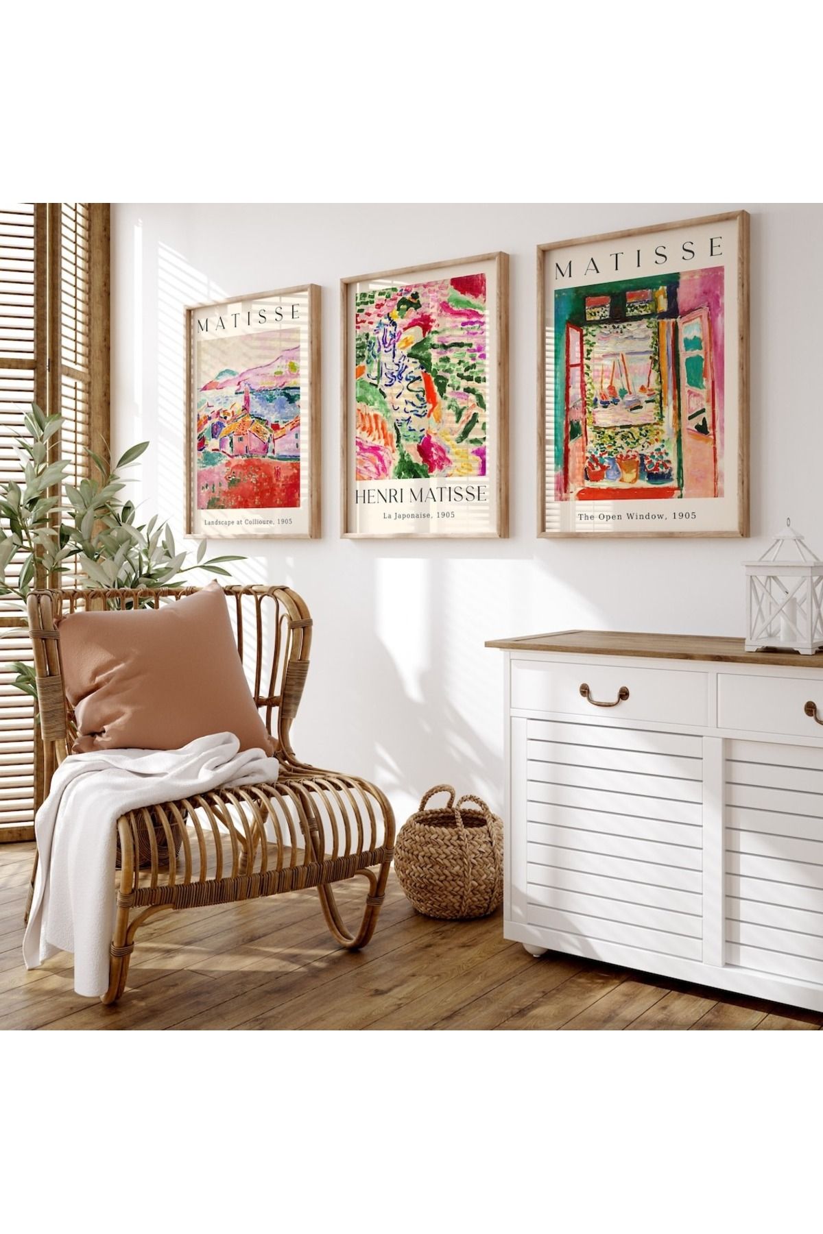 Dekorsiahome 3 Parça Ahşap Çerçeveli Oturma Odası Salon Mutfak Tablo Seti SET3210