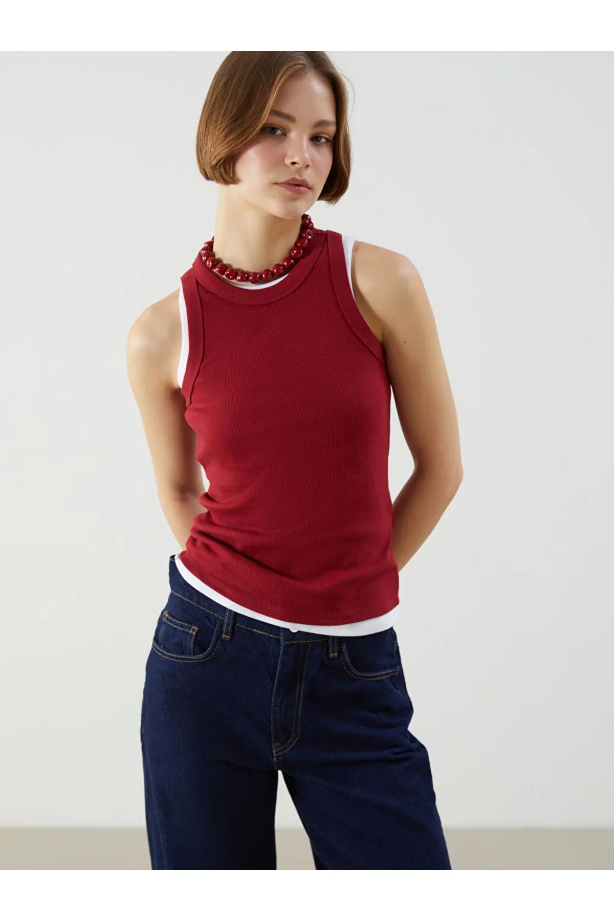 LC Waikiki XSIDE Bordo Halter Yaka Kadın Atlet