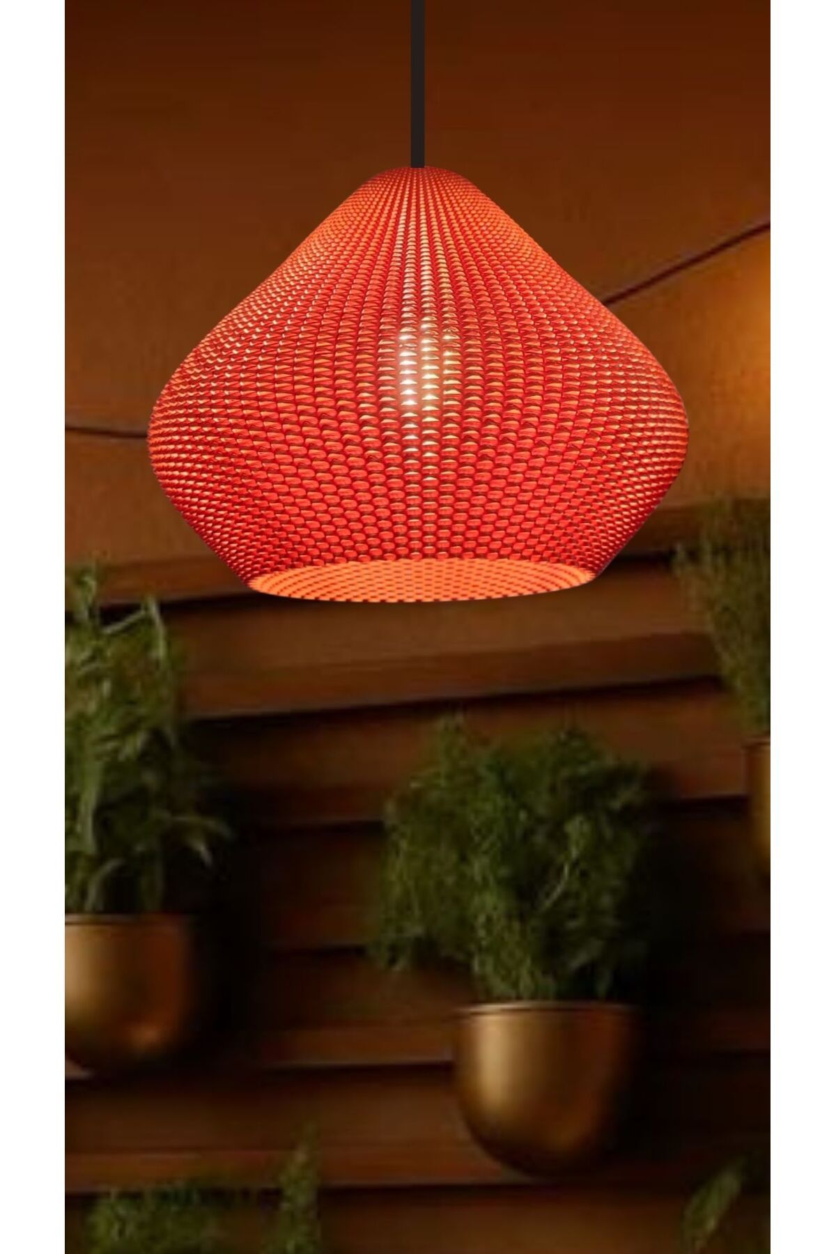 decory Gruis Kiremit Mesh Yüzey Avize Yatak Odası, Cafe, Tasarım Tekli Sarkıt Avize (PLASTİK) E27