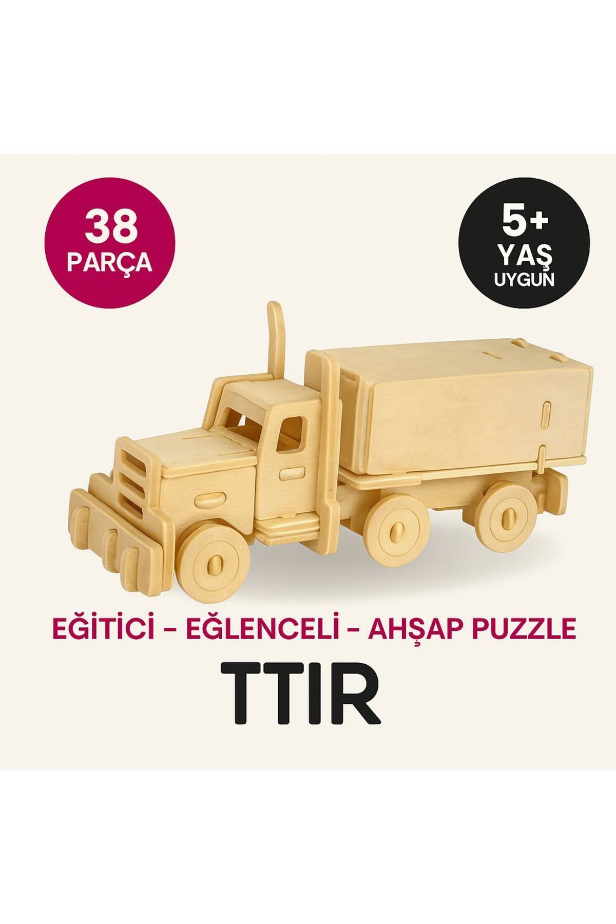 METROPOL 38 Parça Ahşap TTIR Puzzle – Eğitici ve Eğlenceli Oyuncak