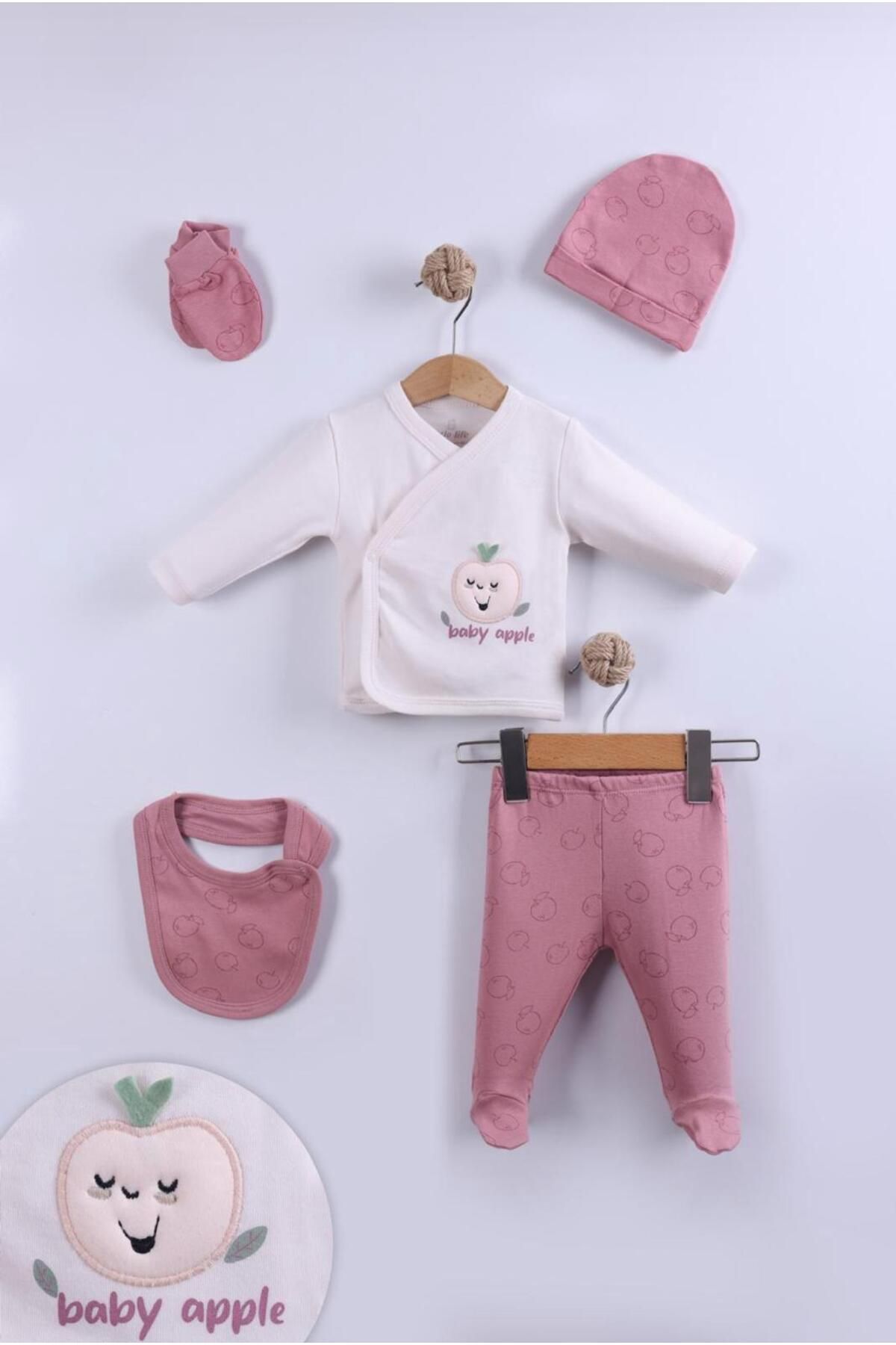 Modonoff Kız 5'li Zıbın Seti Baby Apple