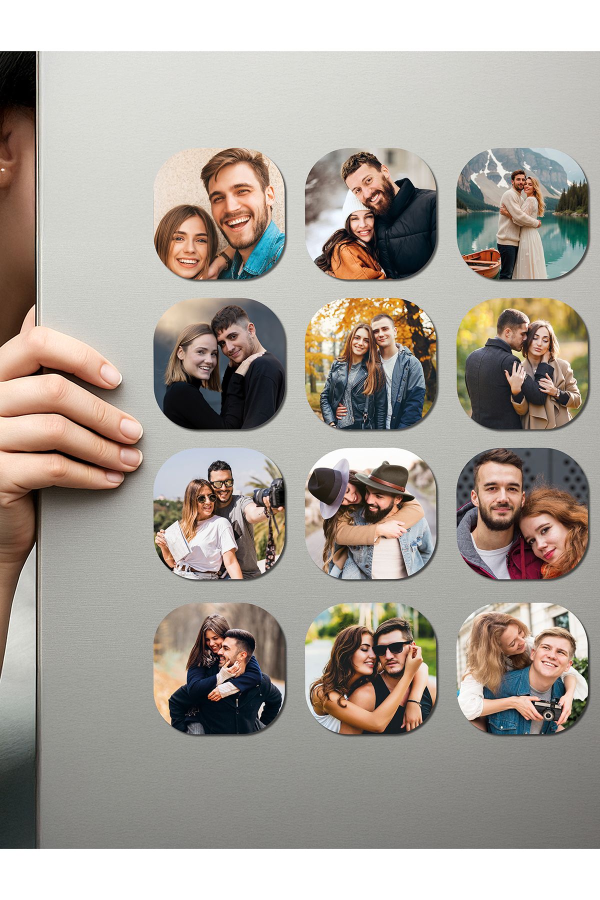 Fotomcity Kişiye Özel Ahşap Fotoğraflı UV Baskılı Magnet