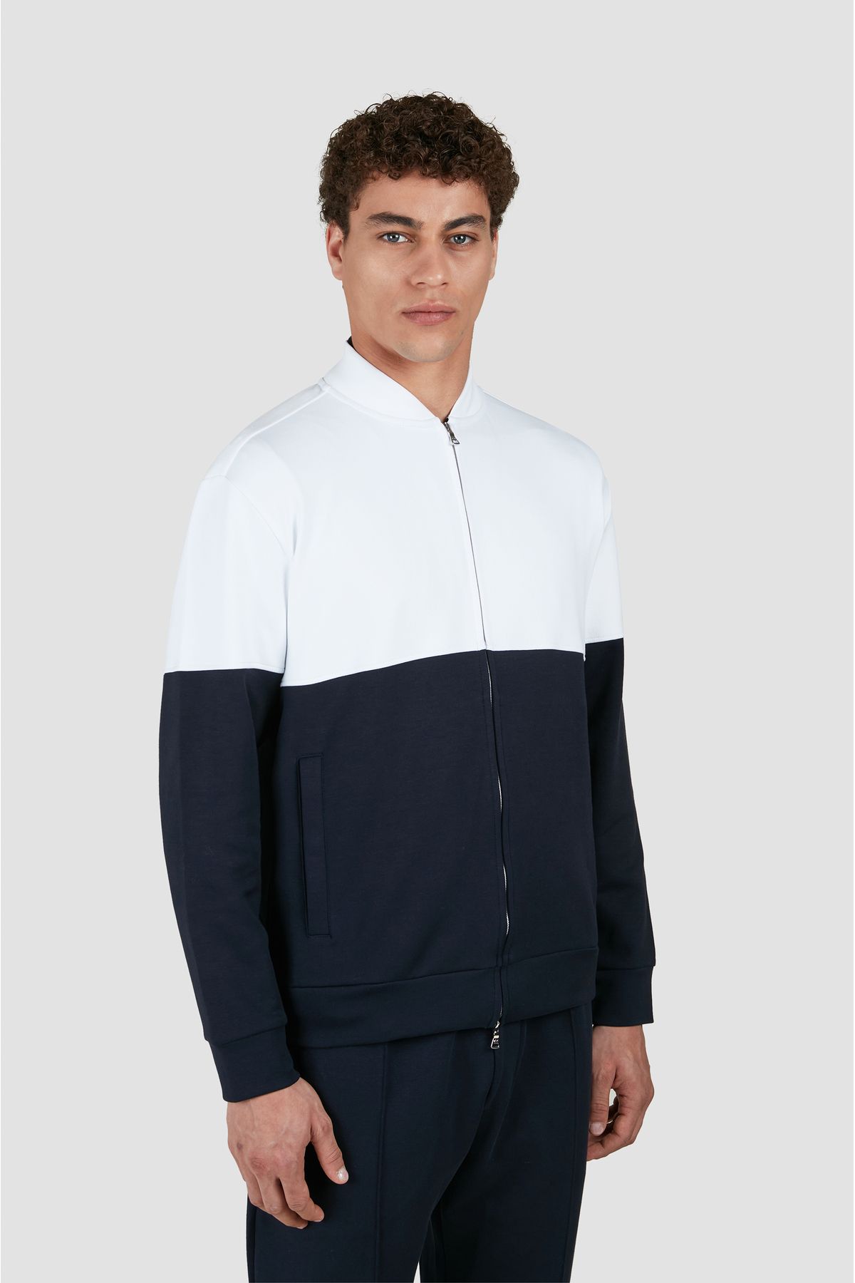 PAUL&SHARK COTTON NYLON ZIPPED SWEATSHIRT
