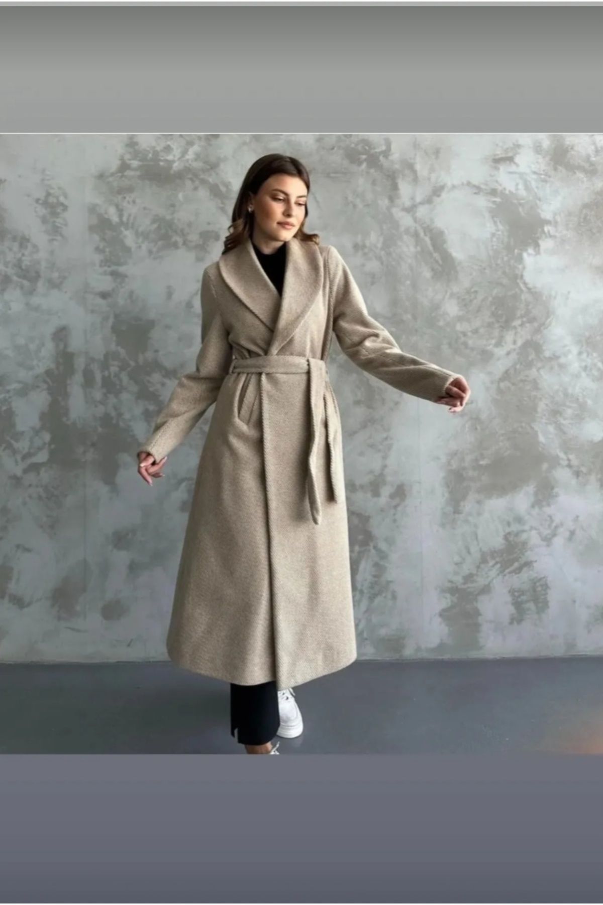 CK COLLECTION Kuşaklı Kaşe Pardesü