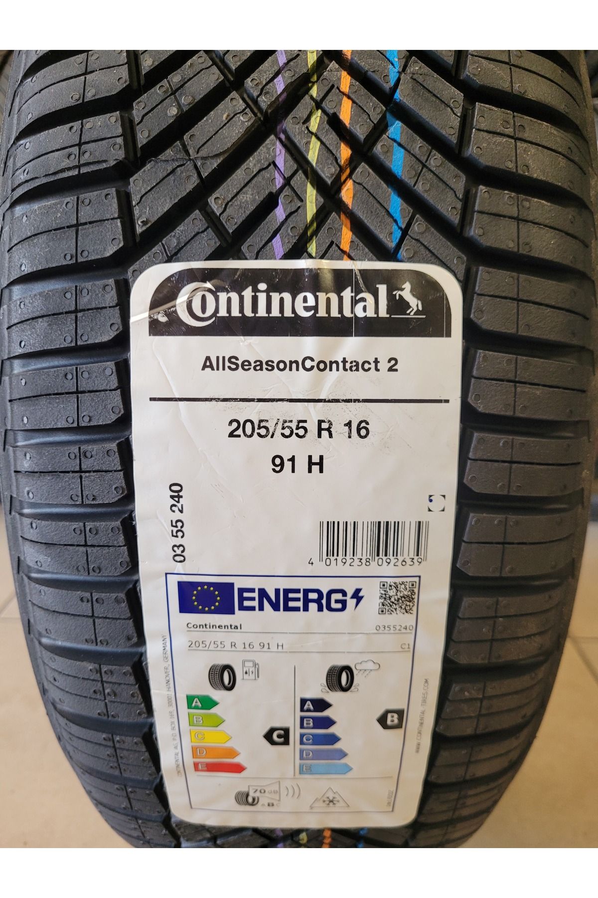 Continental 205/55R16 All Season Contact2 91H FR Set Olarak (4 ADET) 2025 Üretim*