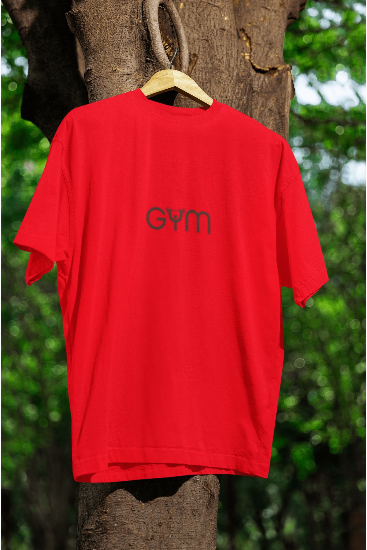 MG GYM BASKILI UNISEX BİSİKLET YAKA PAMUKLU OVERSIZE KALIP KISA KOLLU T-SHIRT
