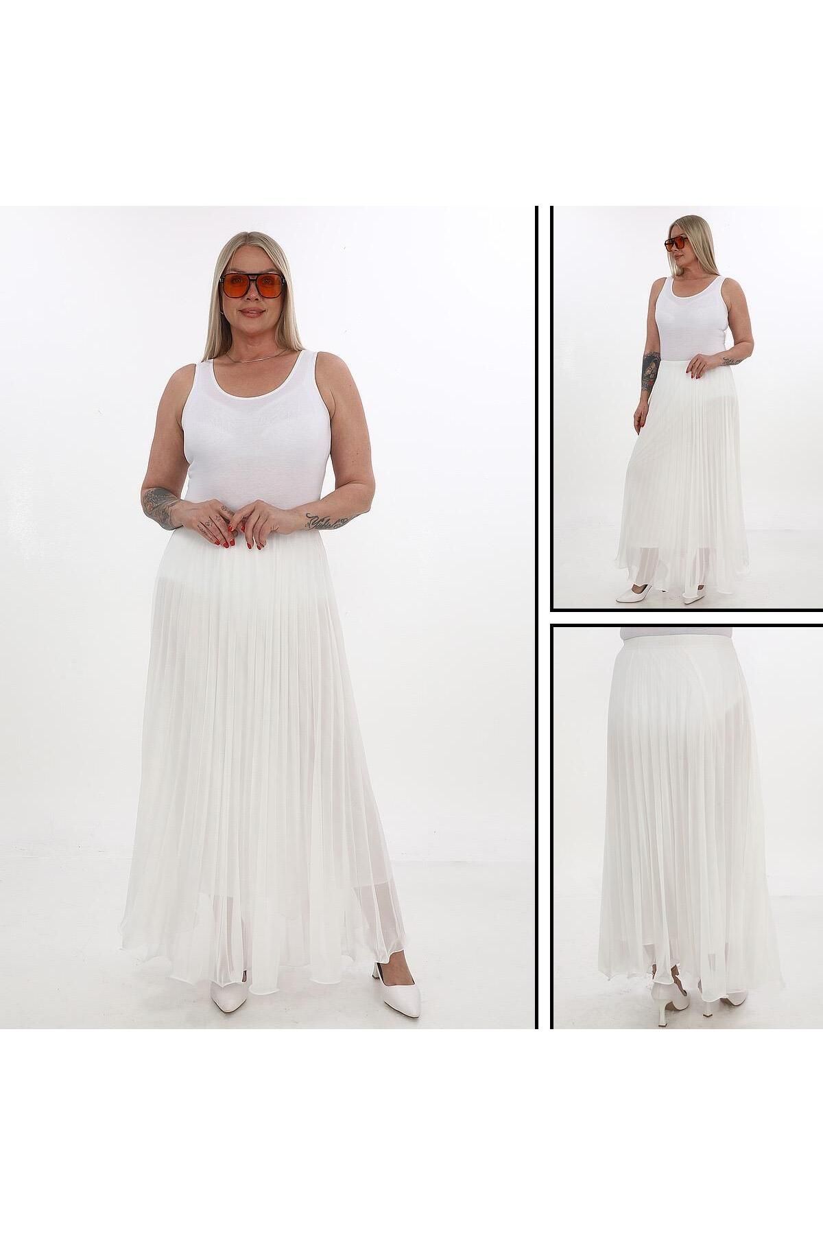 Lucia Fashion Kadın Volanlı Şifon Etek