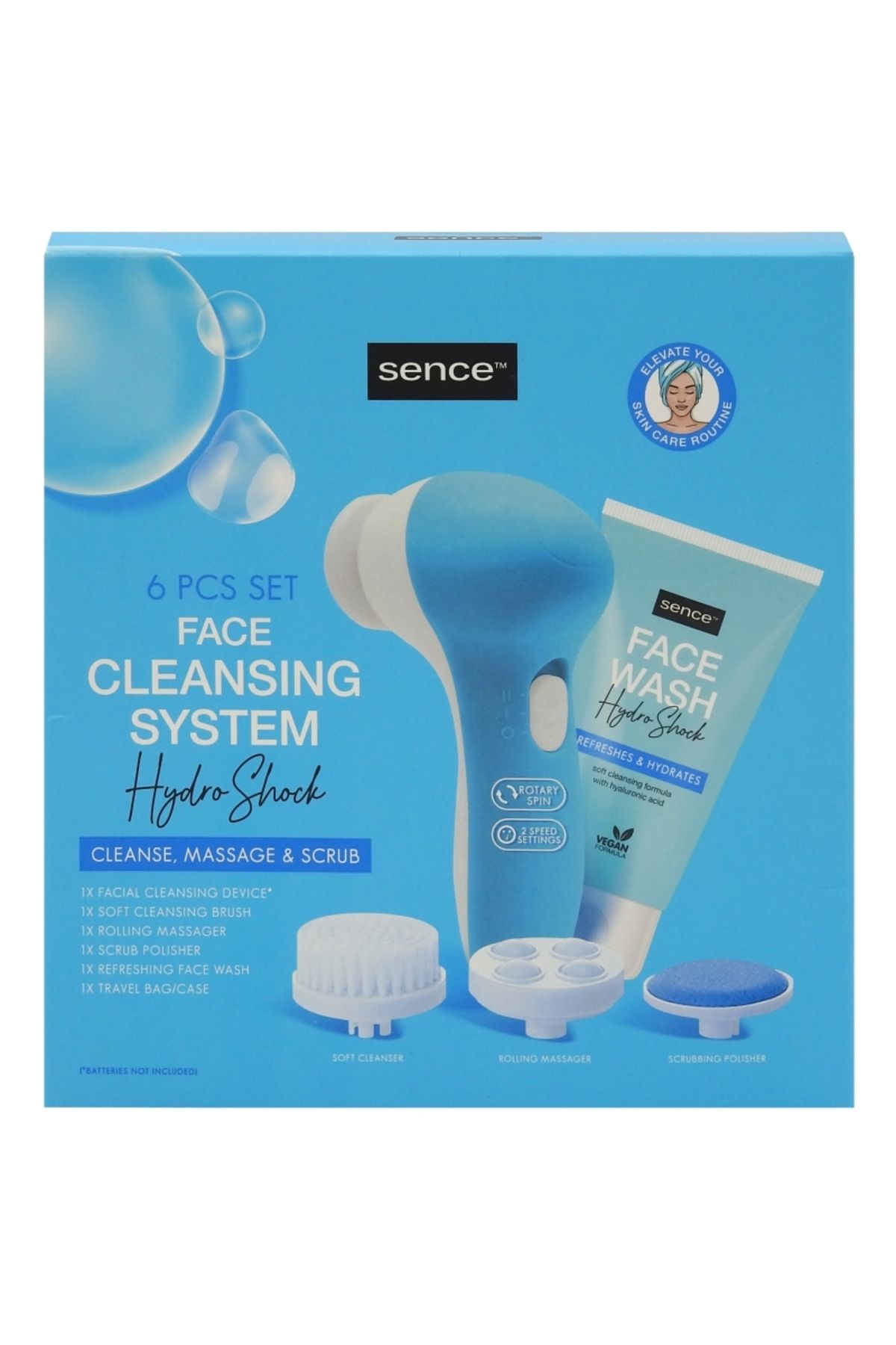 SENCE Beauty Set Pentru Curatarea Fetei Aparat+accesorii+gel Facial150ml Hydro Shock - One Size