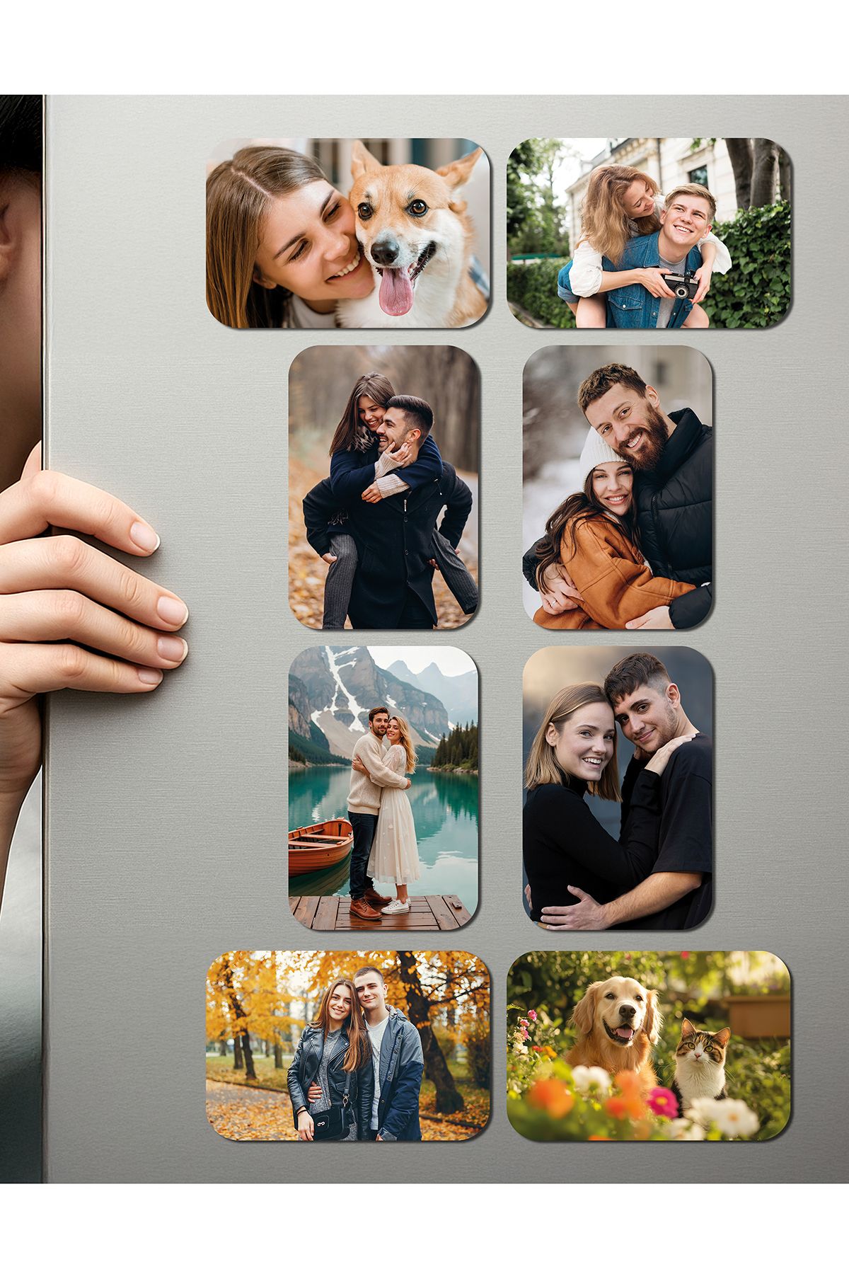 Fotomcity Kişiye Özel Ahşap Fotoğraflı UV Baskılı Magnet