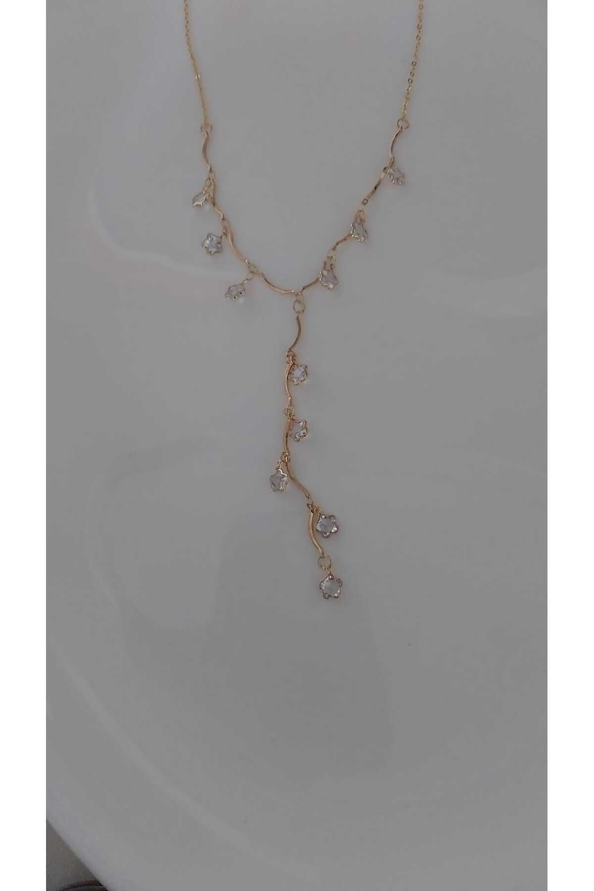 BESMYAR JEWELS Çiçek Taşlı Y kolye