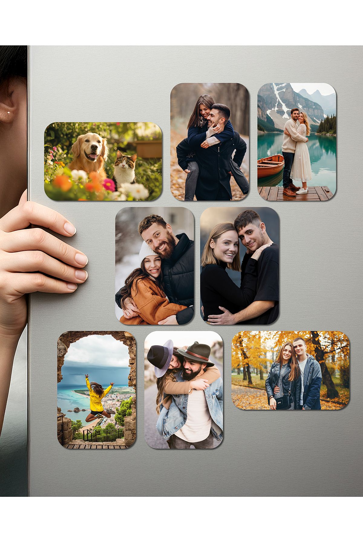 Fotomcity Kişiye Özel Ahşap Fotoğraflı UV Baskılı Magnet