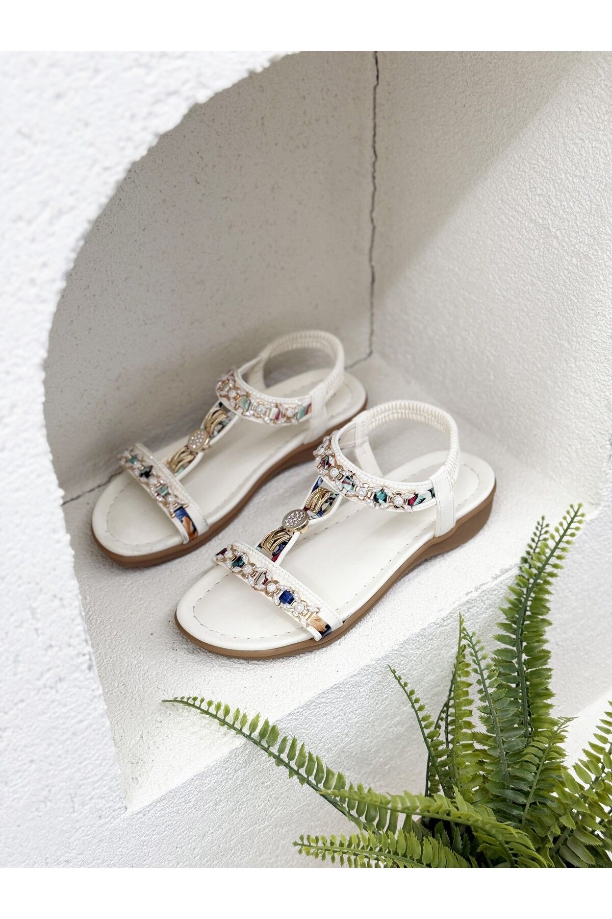 Guja 25Y150-11 TAŞ DETAYLI COMFORT SANDALET KADIN
