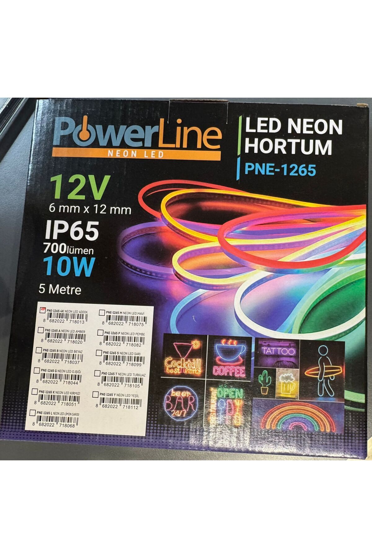 YÜCEL NEON LED 12 VOLT AMBER PNE-1265 6X12MM 5MT YCL POWERLİNE