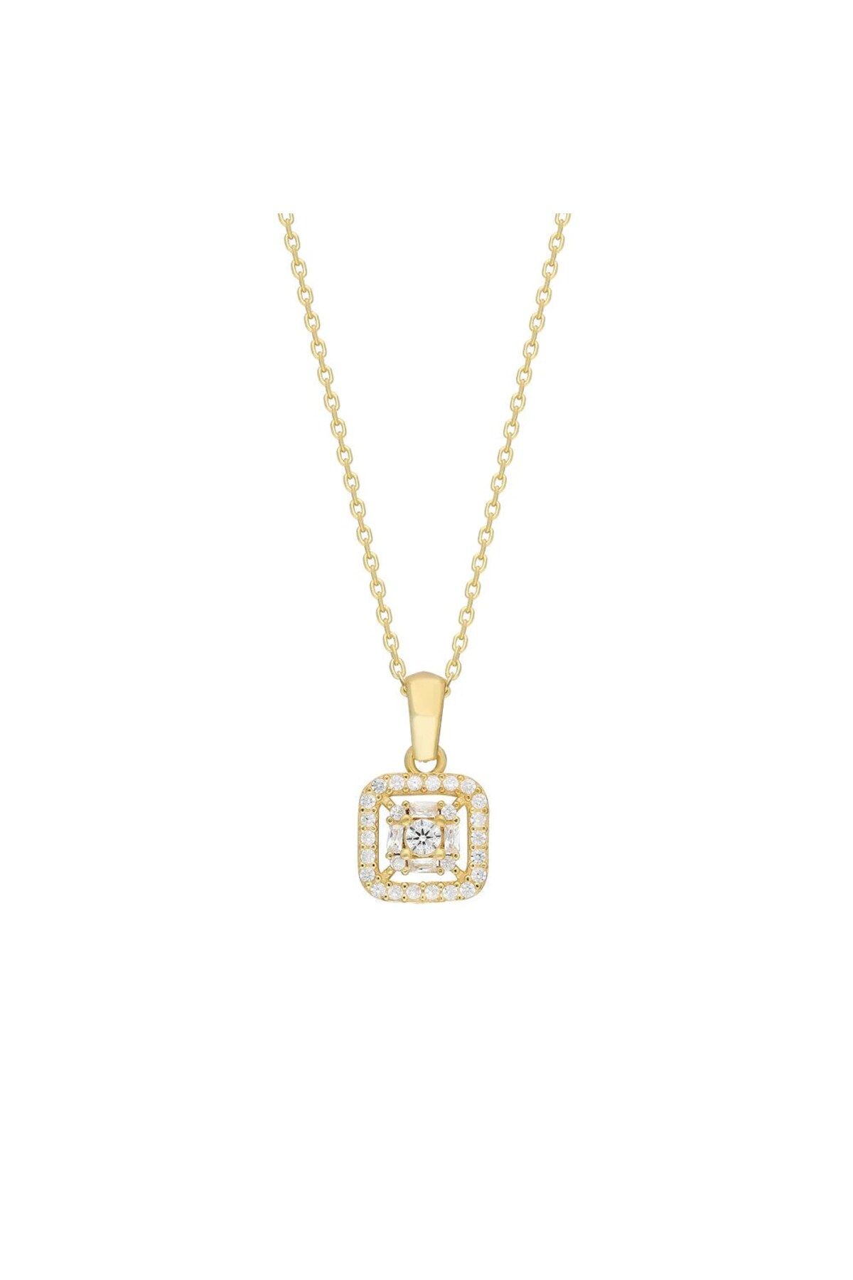 beonejewelry MİNİ BAGET TAŞLI KOLYE | 925 GÜMÜŞ