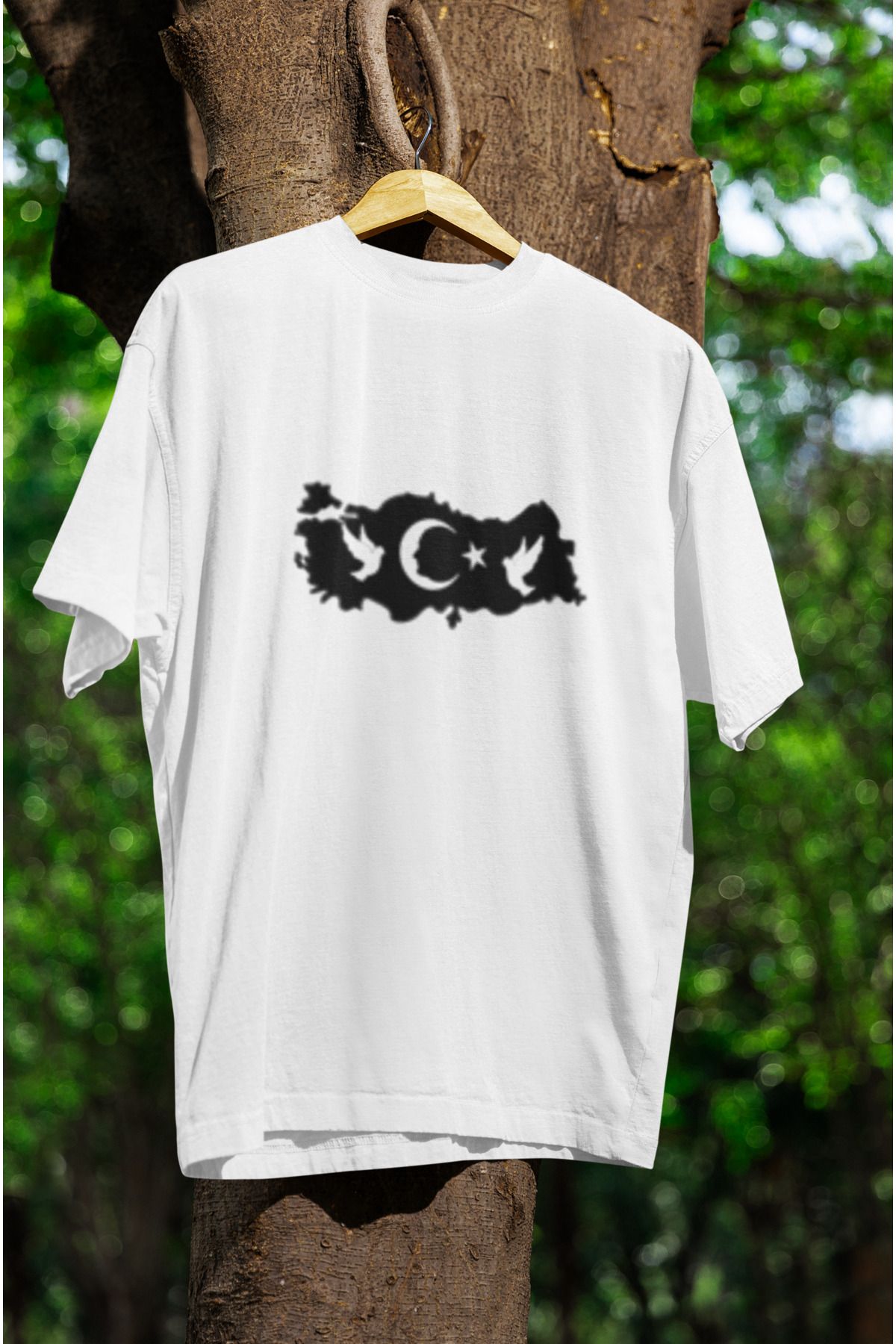 MG ATATÜRK BASKILI UNISEX BİSİKLET YAKA PAMUKLU OVERSIZE KALIP KISA KOLLU T-SHIRT
