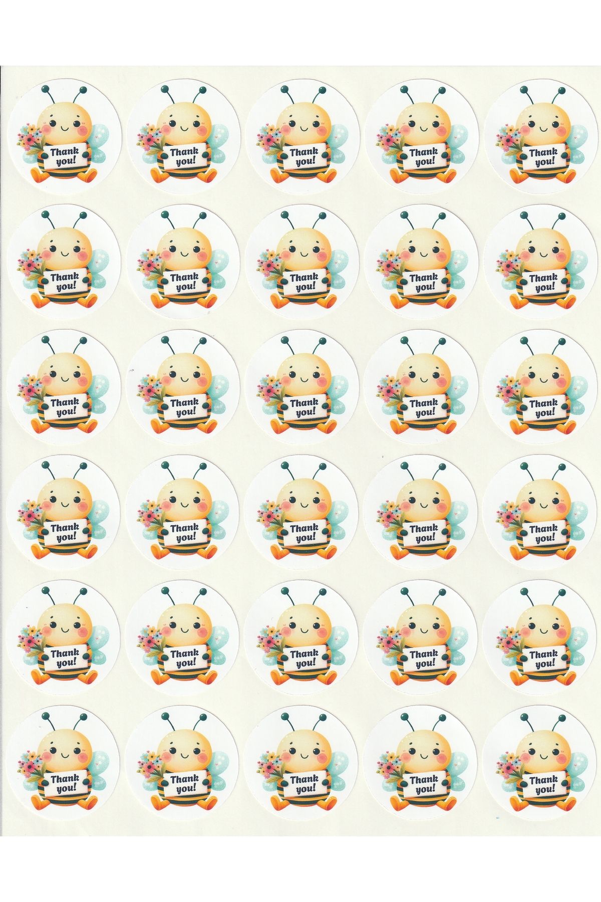 NUNUKİ Sevimli Arı Teşekkür Sticker Seti Okul Ödül Etiketi Bal Arısı Cute Bees Thank You Stickers NSTI0273