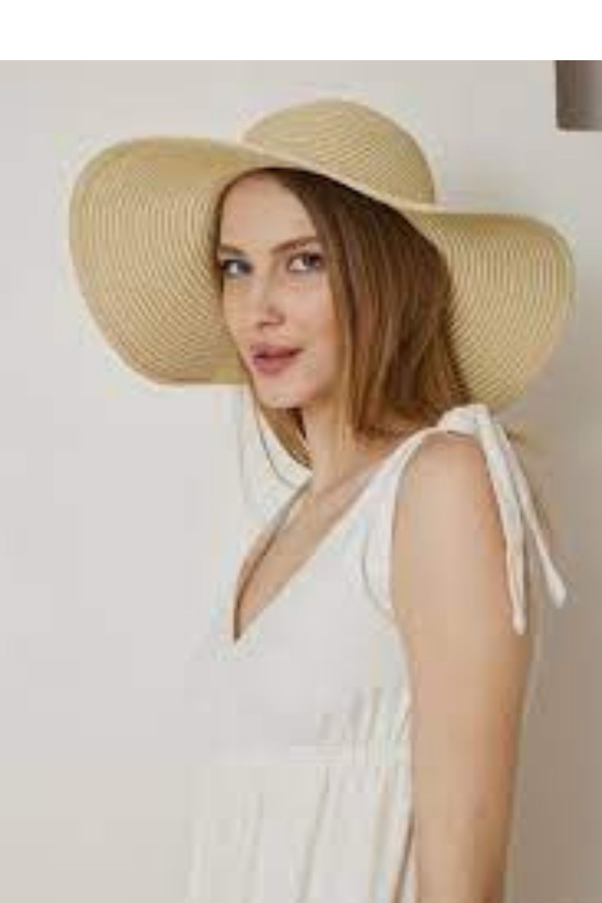 FRESCO SCARFS-Large Adjustable Round Straw Hat 2