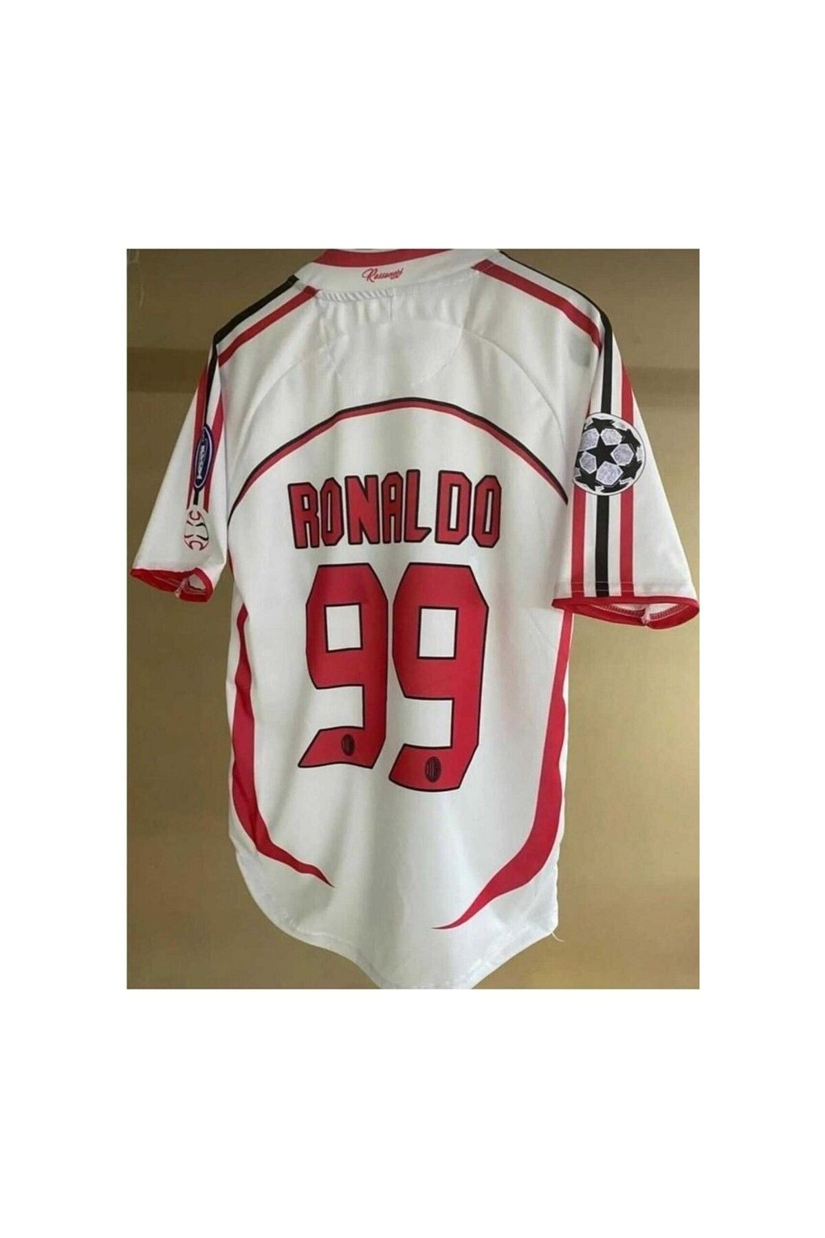 kombinezyum A.C M.İ.L.A.N 2007 Şampiyonlar Ligi Finali Ronaldo Nazario Nostalji Forması BEYAZ