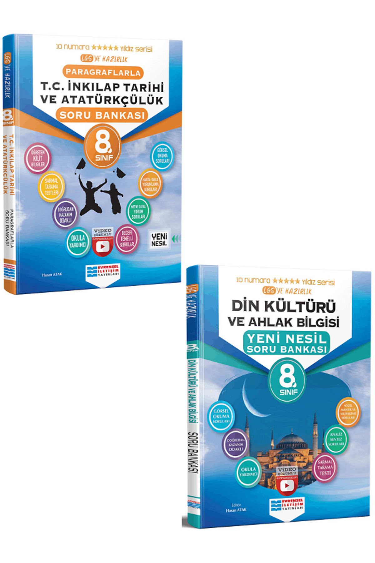 Evrensel İletişim Yayınları 8.Sınıf Evrensel İletişim İnkılap Tarihi + Din Kültürü Soru Bankaları / Öğreten Kilit Bilgiler