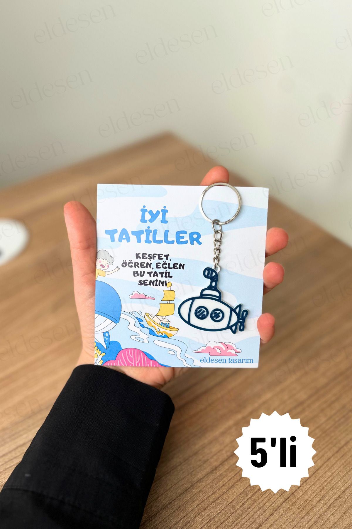 Eldesen Tasarım 5 Adet Anahtarlık Okul Mezuniyet Hediyesi Karne Hediyesi Doğum Günü Hediyesi
