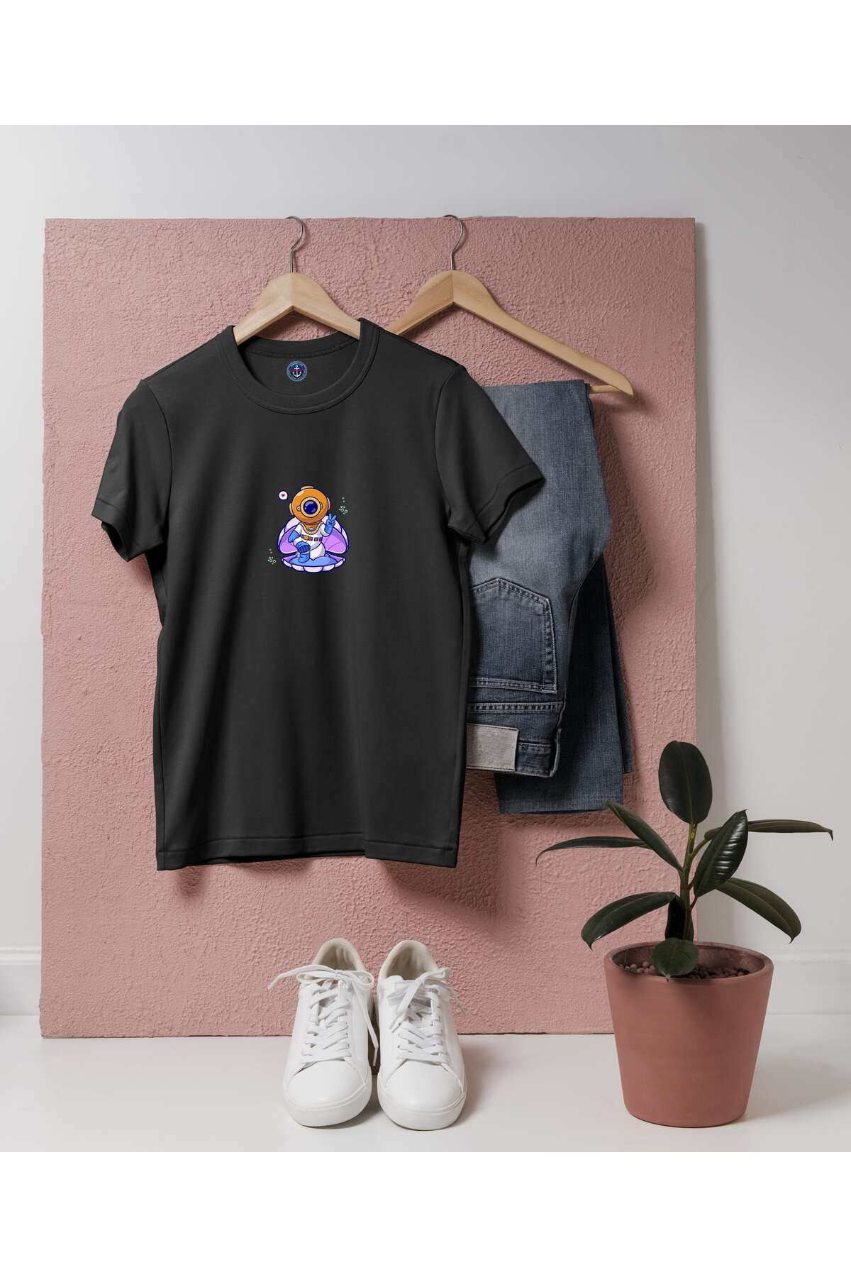 bahriyeli.jpeg Oversize Deniz Kabuklu Dalgıç Tasarım unisex T-shirt