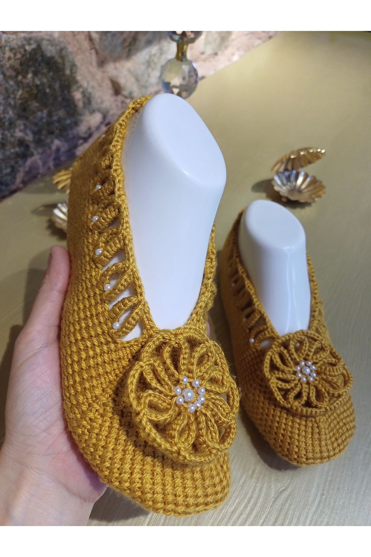Butik El örgüsü çeyizlik patik