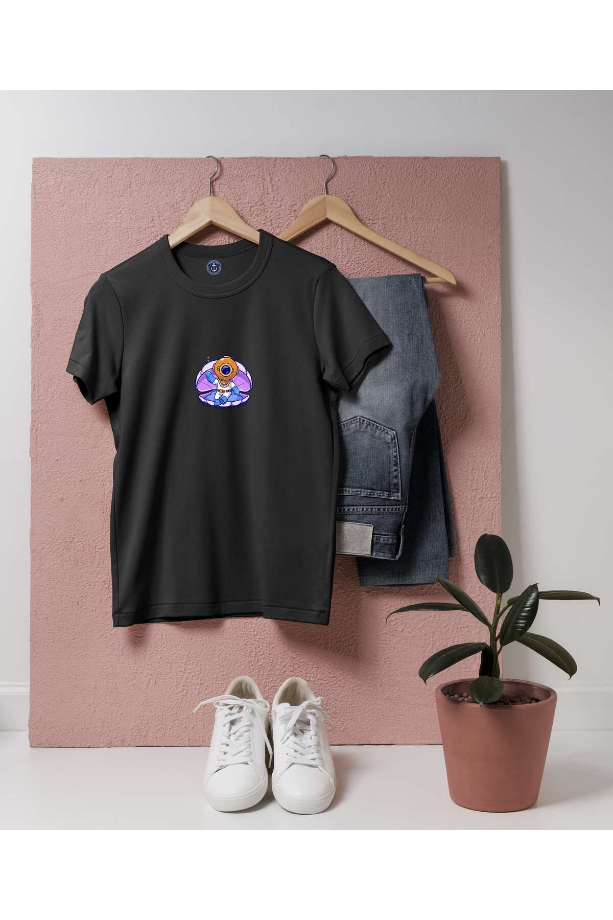 bahriyeli.jpeg Oversize İstiridyeli dalgıç tasarım unisex T-shirt