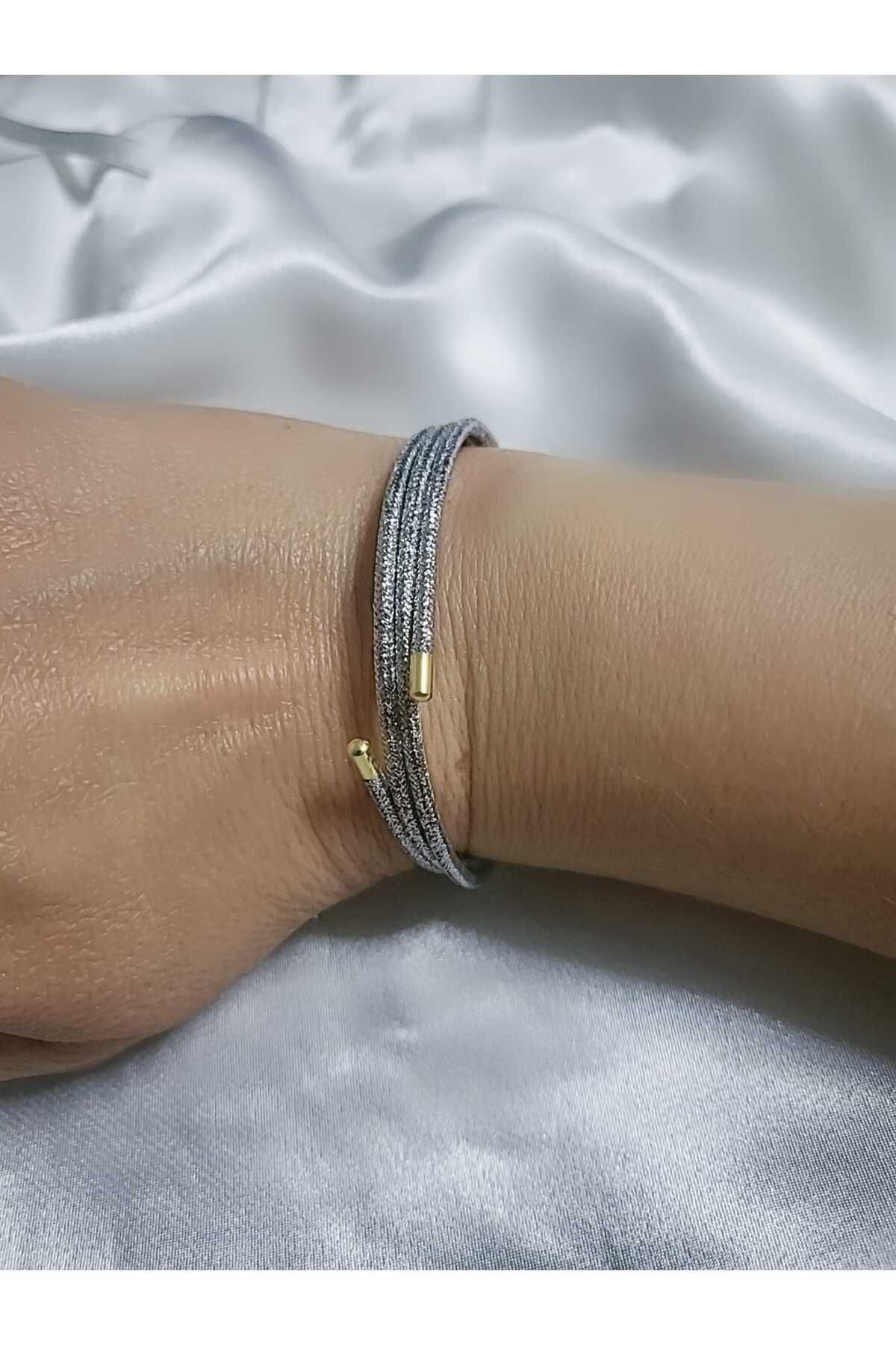 by kayra collection ÇELİK MIKNATISLI İP İSTER BİLEKLİK İSTER HALHAL İSTER KOLYE GÜMÜŞ RENK