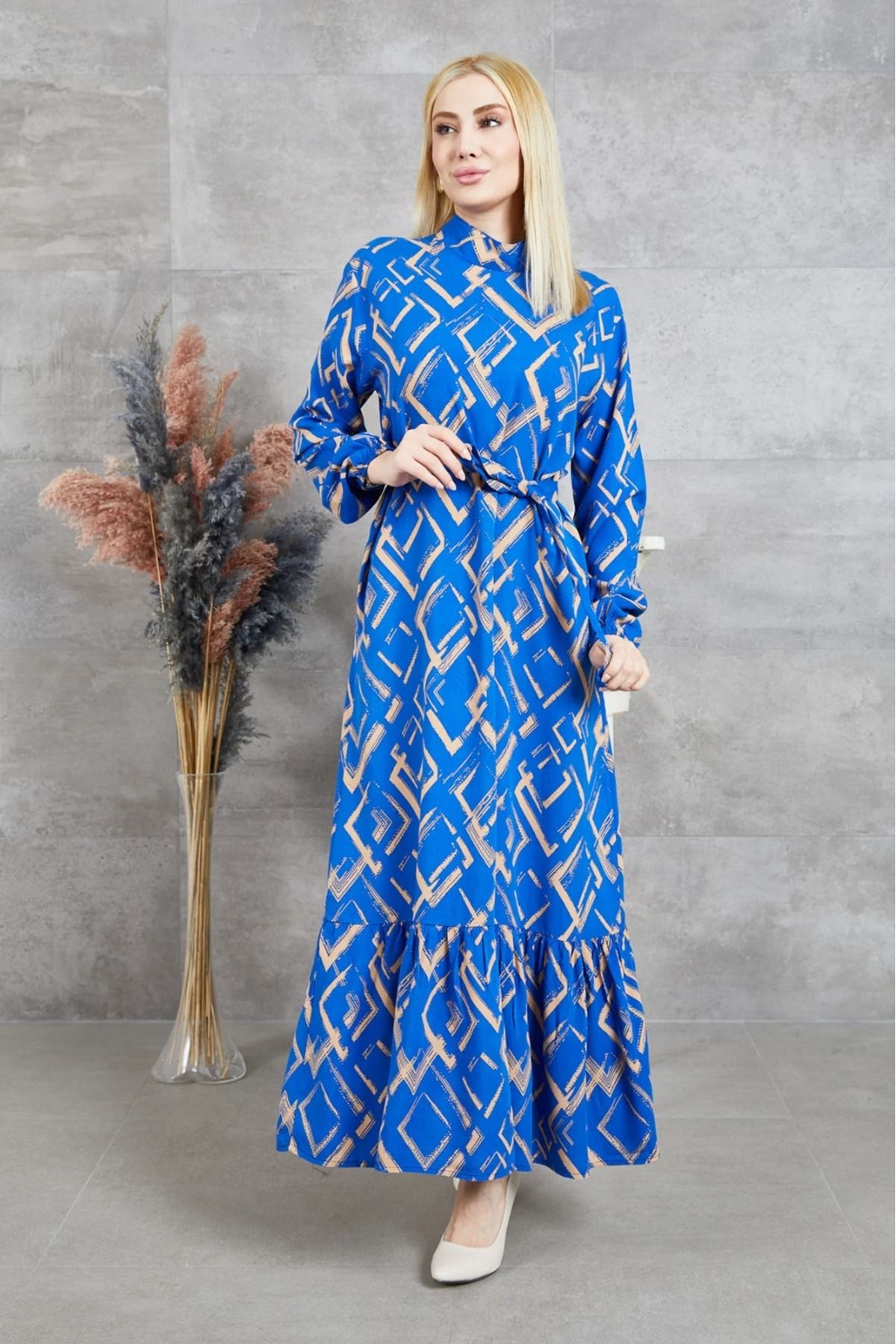 DAS KLEID Geometrik Desen Elbise indigo