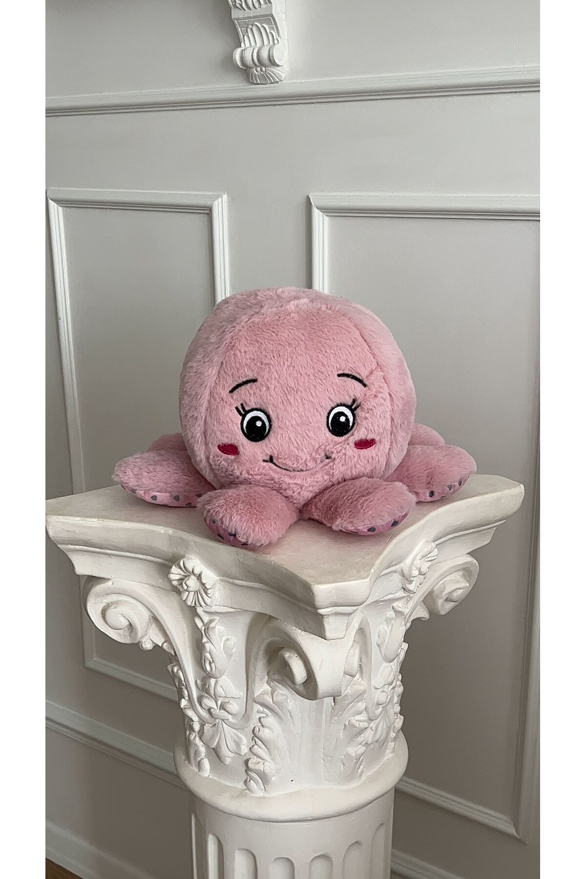 Moontoys Çocuk Sevimli Ahtapot Uyku&Oyun Arkadaşı Peluş Yastık Pudra Pembe 25 cm