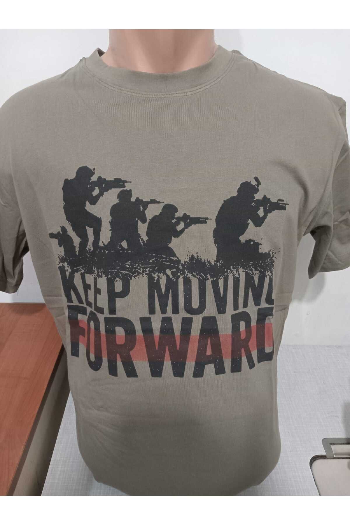 Ö ÖZMERT ASKERİ MALZEME Askeri Tişört Haki Renk Pamuklu Kısakol (keep moving forward)