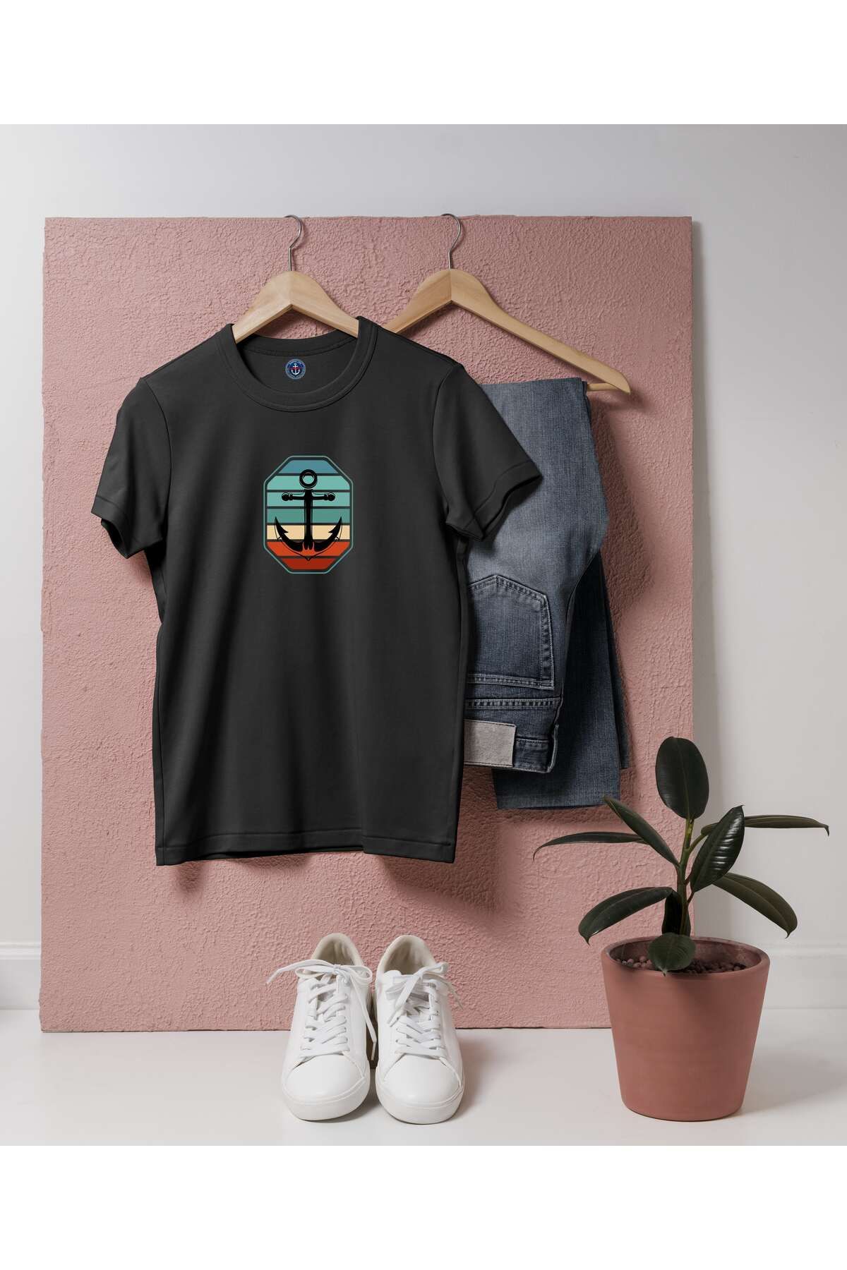 bahriyeli.jpeg Oversize Renkli Çapa / Rainbow Anchor Tasarım unisex. T-shirt
