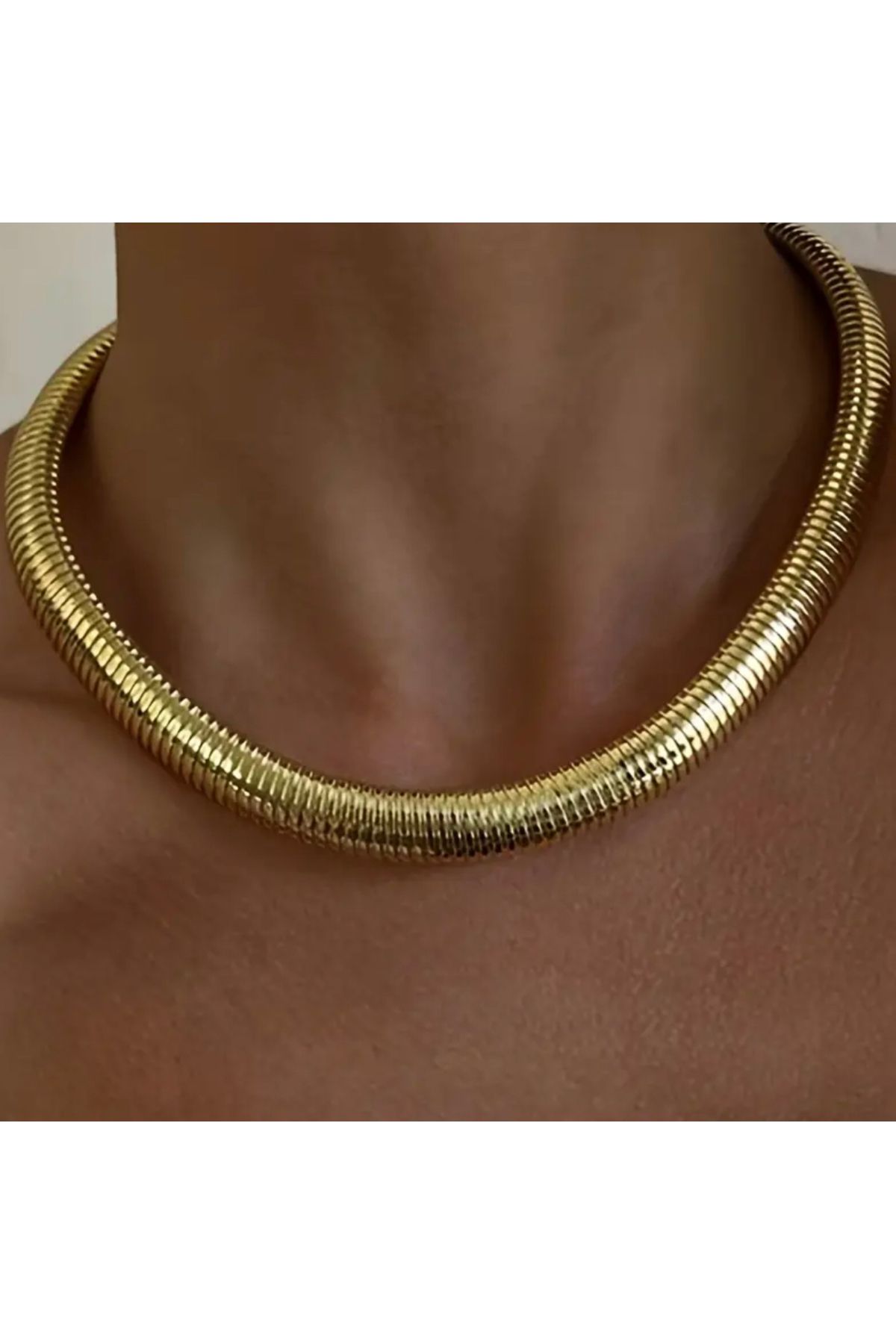 NISHPOINT ALTIN RENGİ TREND LÜKS CHOCKER TARZ SÜĞÜN DAVET ABİYE KOLYE