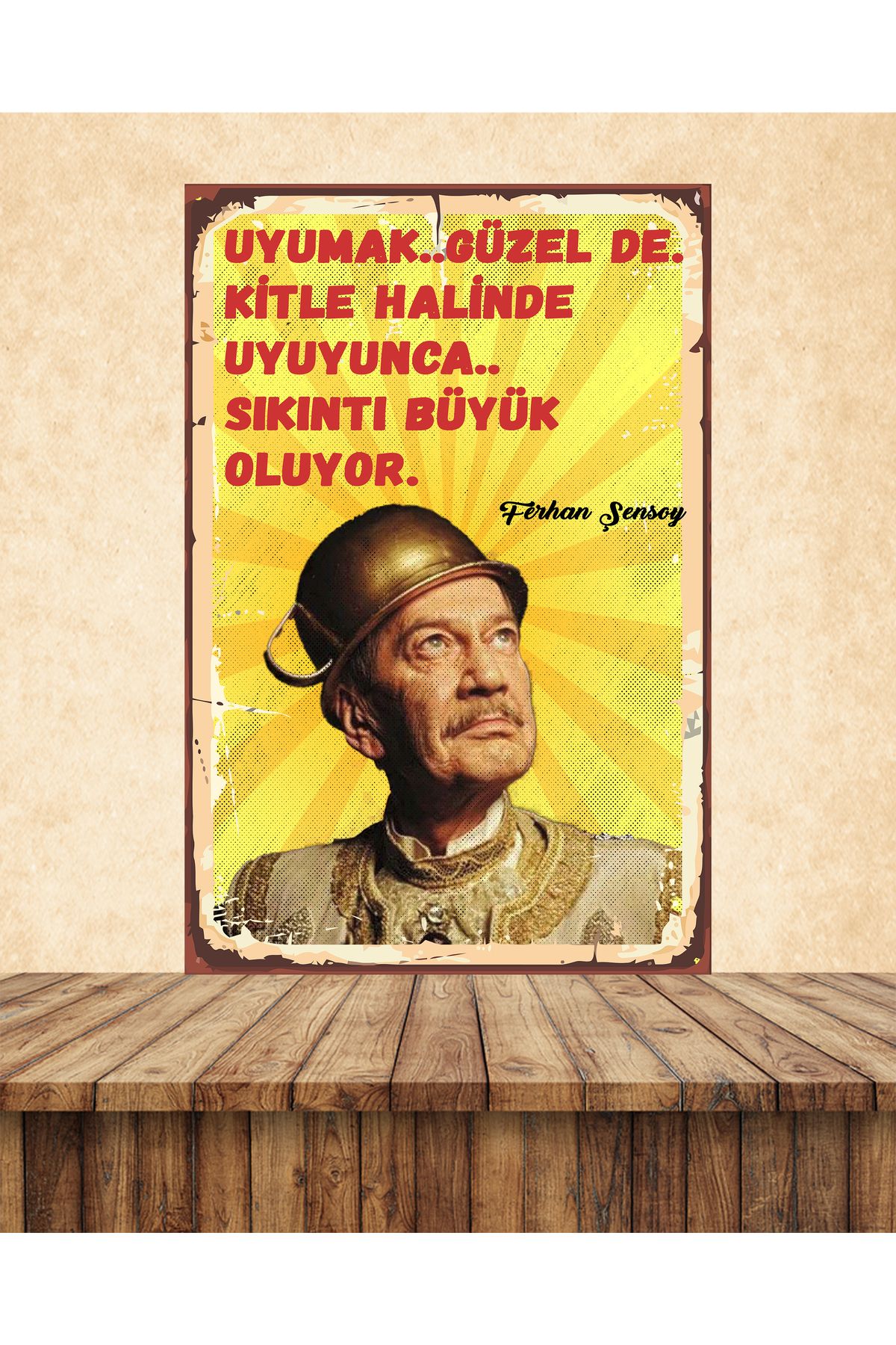 TAKIFİX Ferhan Şensoy Uyumak Güzel De Temalı 20 x 30 CM MDF Duvar Tablosu 06