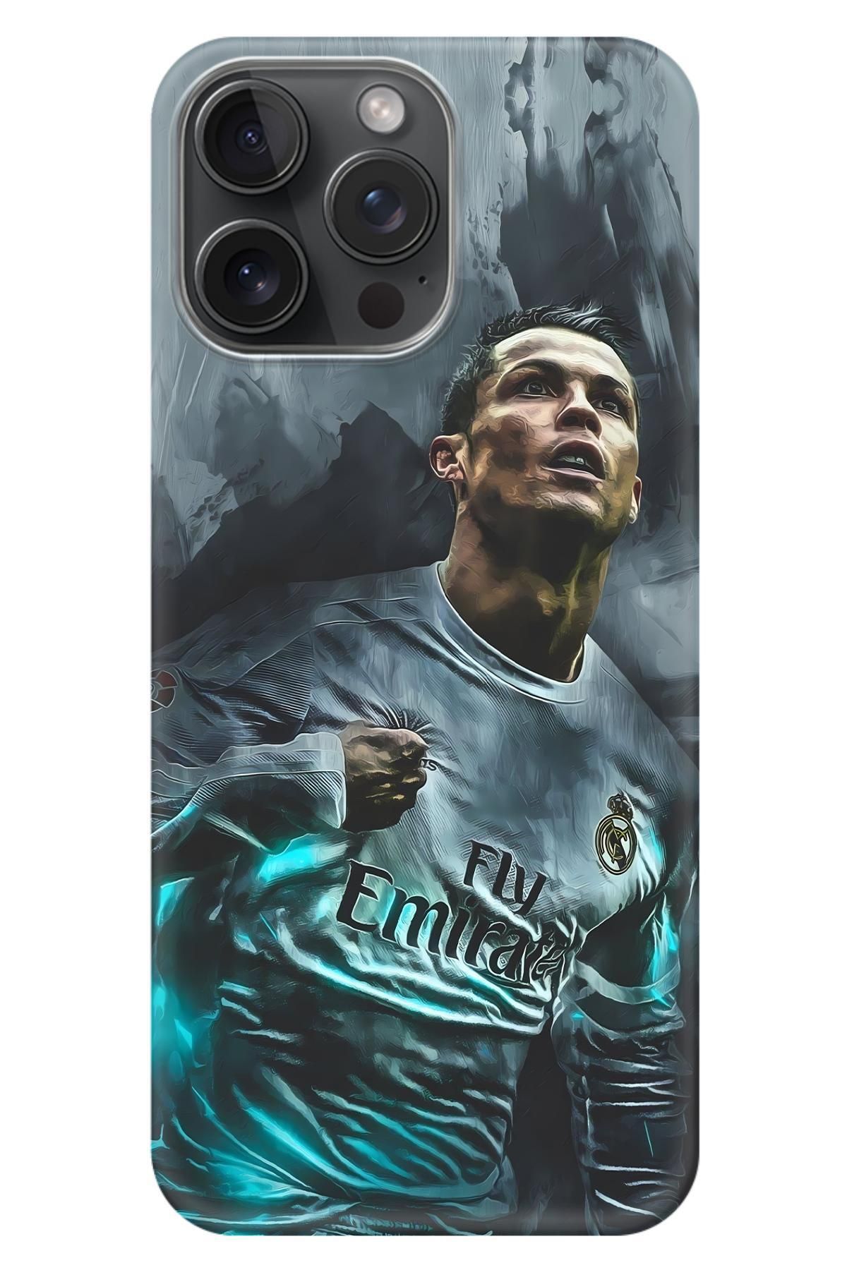 Lopard Apple iPhone 15 Pro Max 4K Baskılı Kılıf Covers 11 Ronaldo Emirates Turkuaz