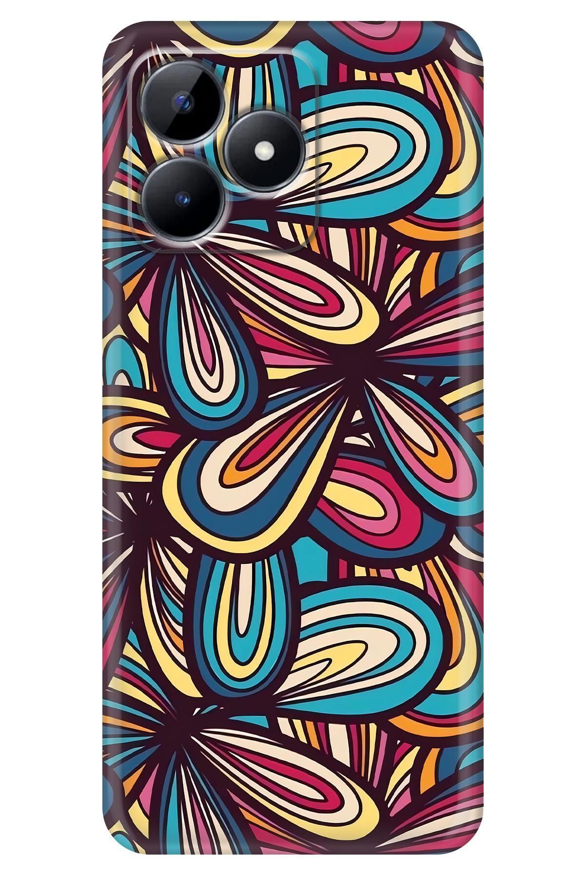 Lopard Realme Note 50 Kalın Silikon Covers 45 Alacalı Sanat Turkuaz