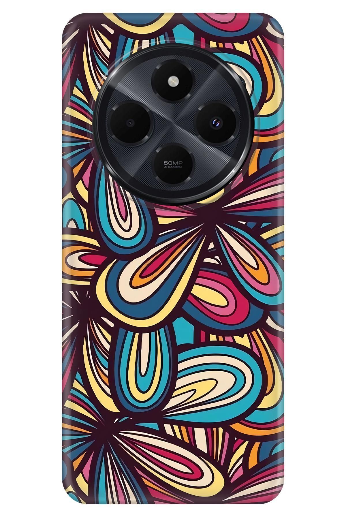Lopard Xiaomi Redmi 14C 4G Kalın Silikon Covers 45 Alacalı Sanat Turkuaz