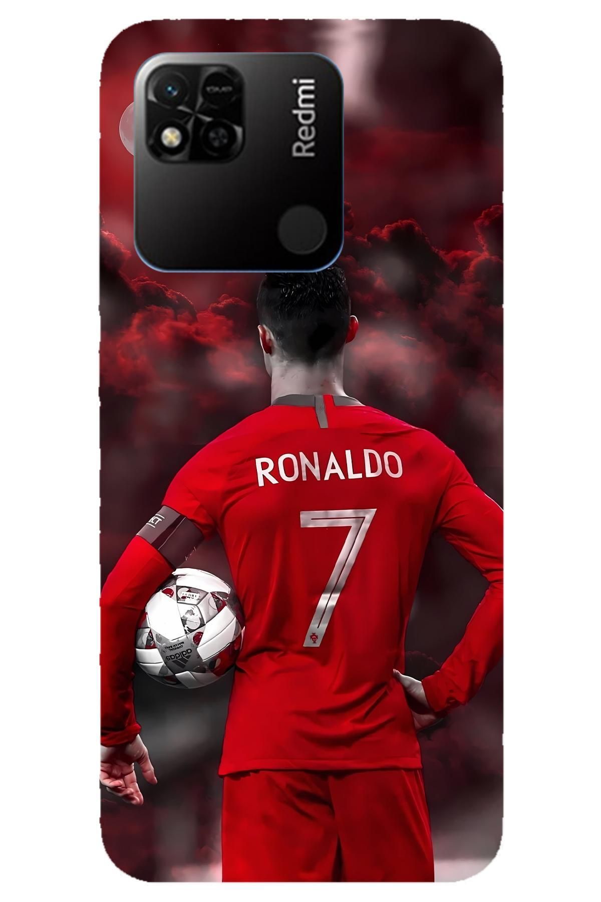 Lopard Xiaomi Redmi 10A Koruma Kılıfı Covers 5 Ronaldo Kırmızı Tasarım Poster