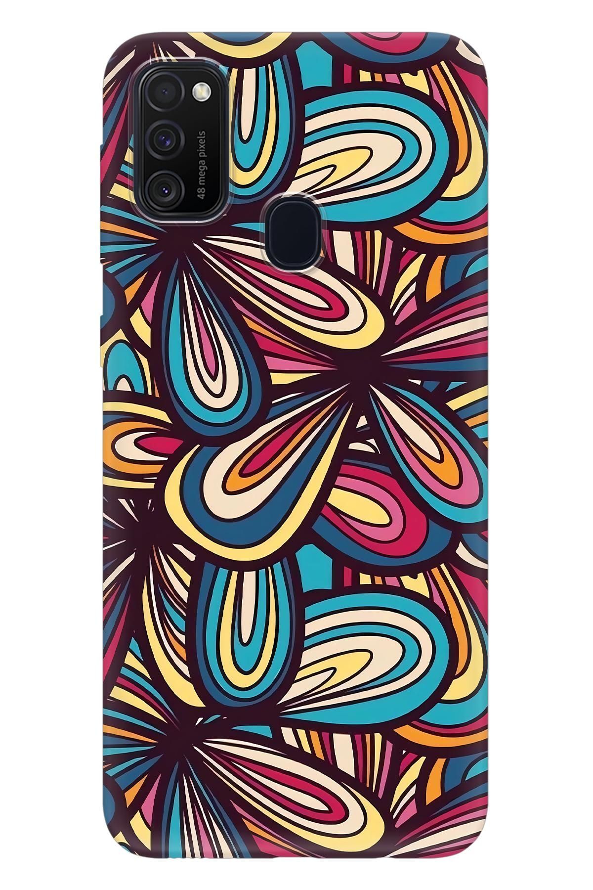 Lopard Samsung Galaxy M30S Kalın Silikon Covers 45 Alacalı Sanat Turkuaz