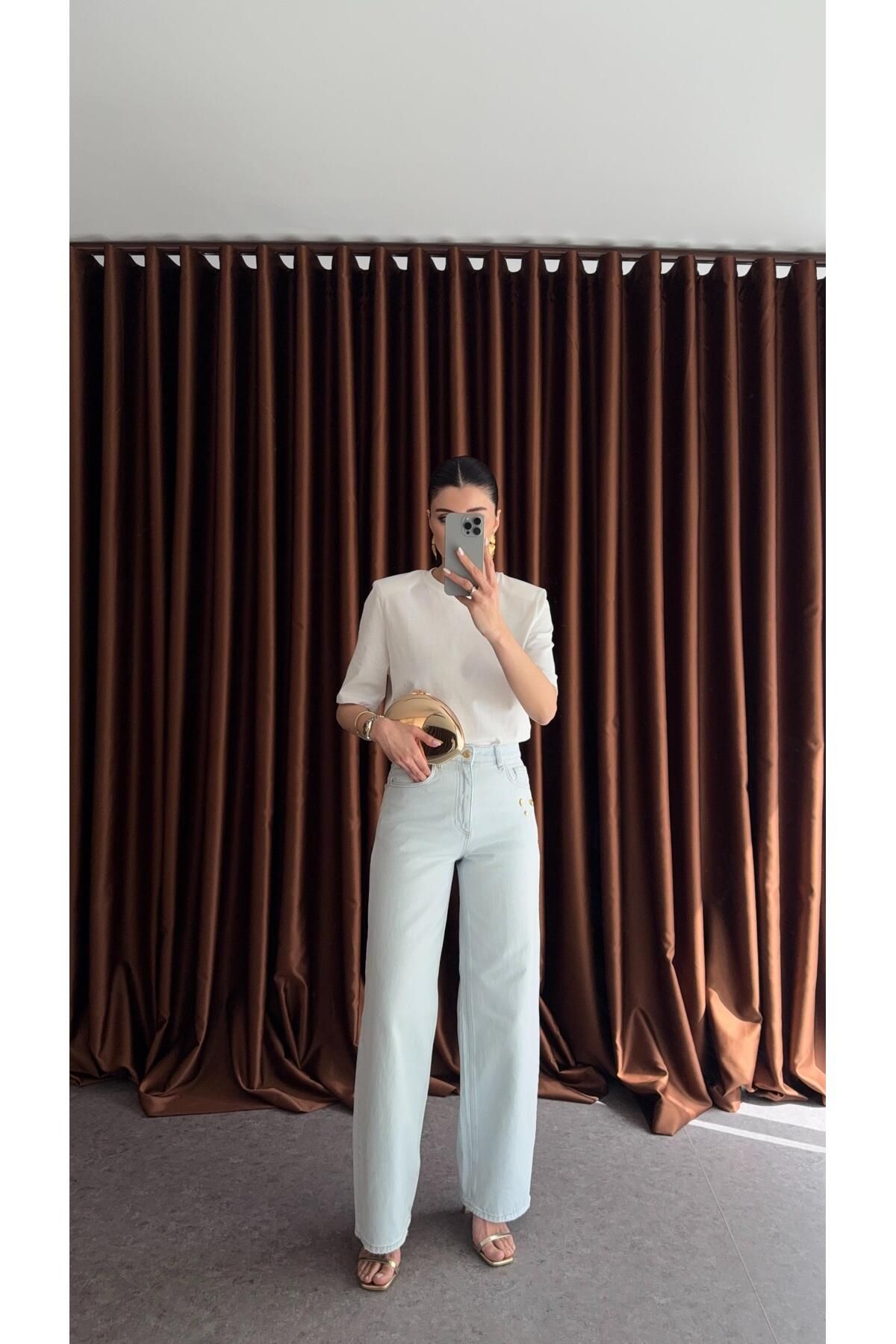 HAZELANNA Gold Midye Açık Jean