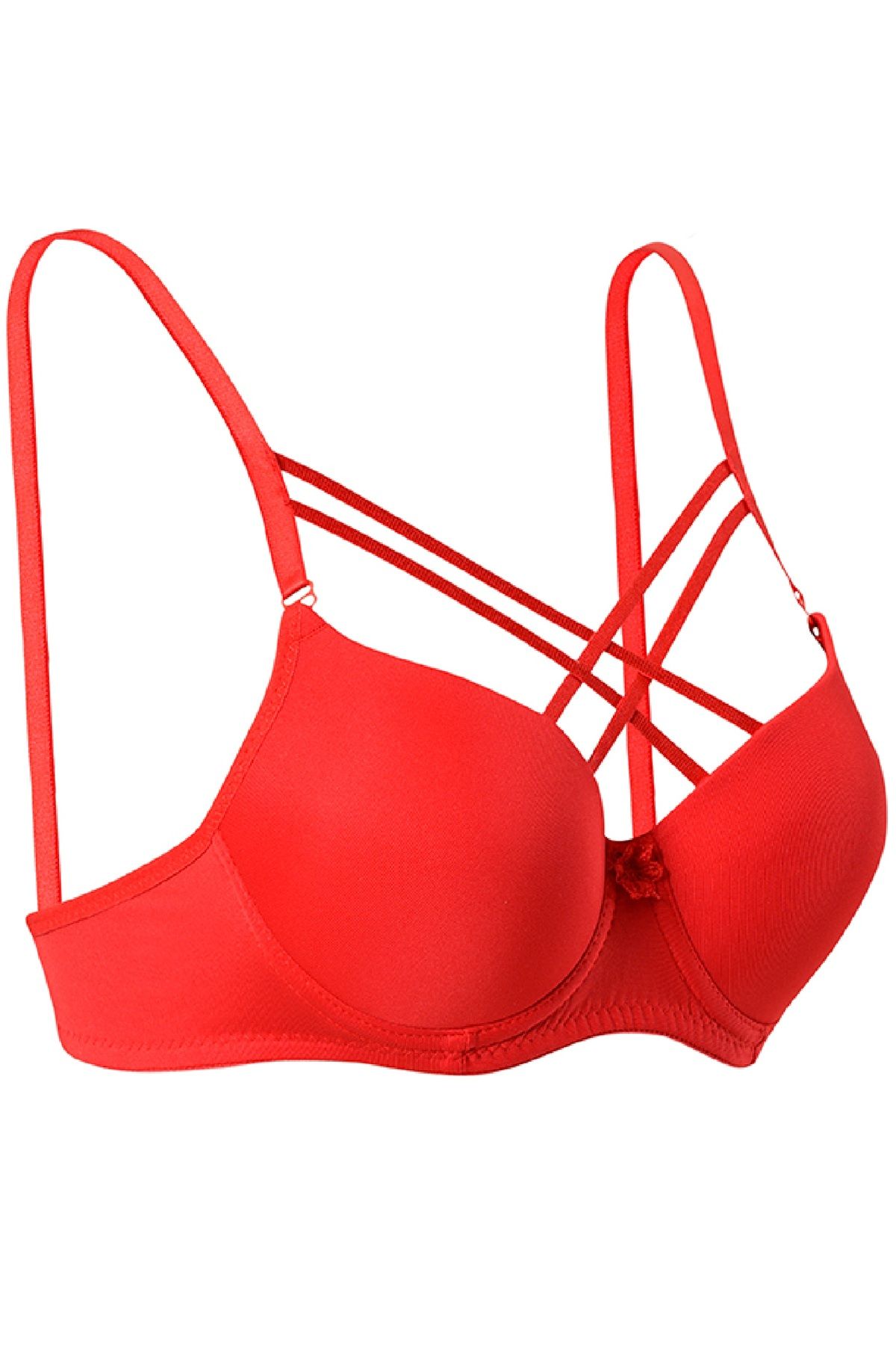 Ebru Silikonlu Destekli / Push Up Micro Tulumlu Çapraz İpli Sütyen EBR1160