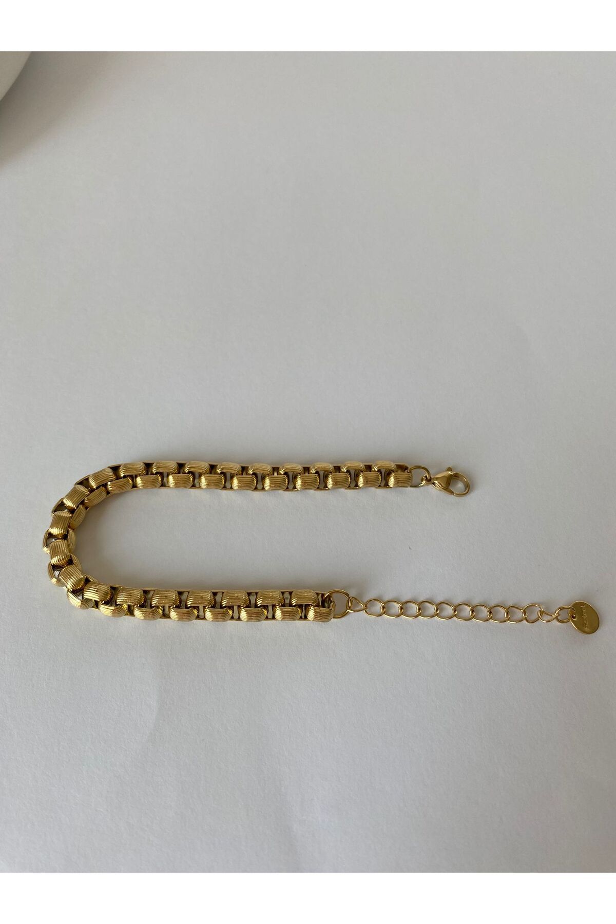xUPING Çelik Kuyumcu Model Çizgili Gold Bileklik
