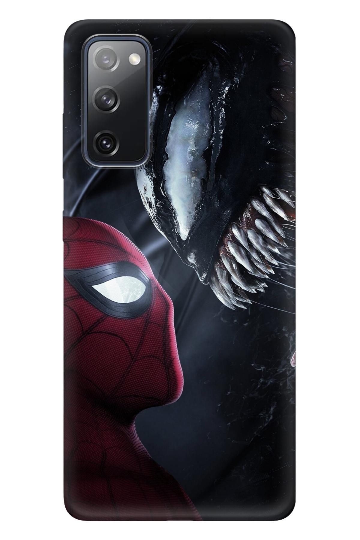 Lopard Samsung Galaxy S20 Soyulmayan Kılıf Covers 25 Venom Örümcek Adam Siyah Kırmızı