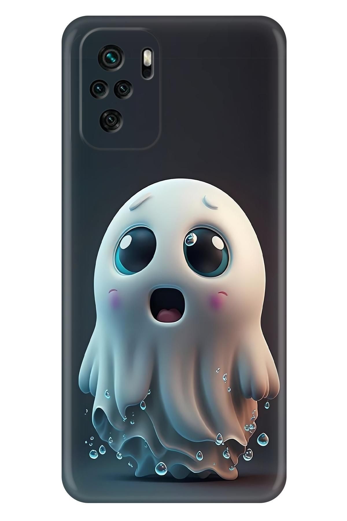 Lopard Xiaomi Poco M5S Telefon Kabı Covers 23 Hayalet Wallpaper Siyah Beyaz