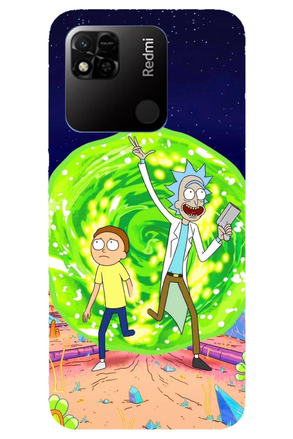 Lopard Xiaomi Redmi 10A Leke Tutmaz Kapak Covers 29 Rick ve Morty: Portal Silahı Yeşil