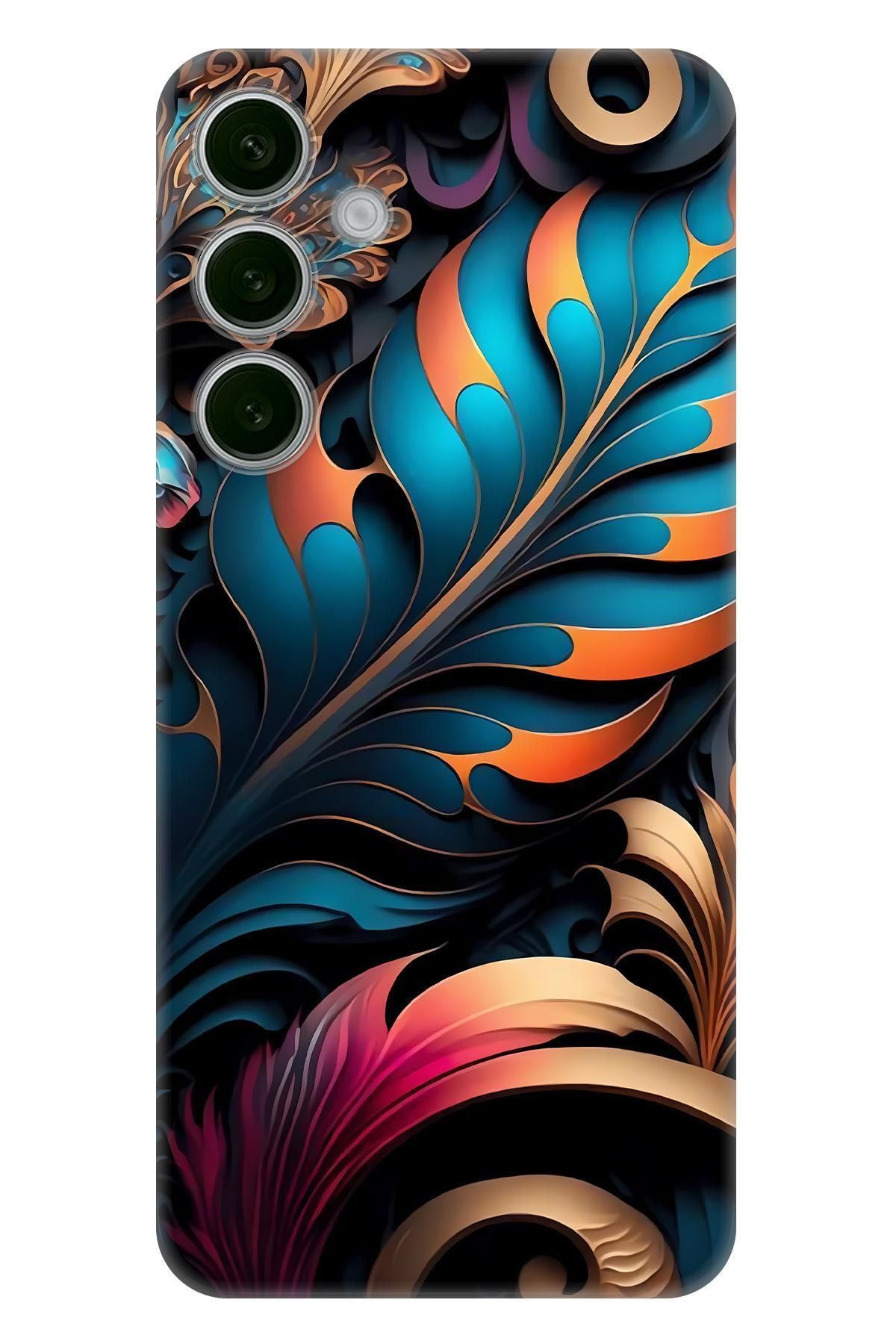 Lopard Samsung Galaxy S24 FE Case Kapak Covers 43 Yaprak Yeşil